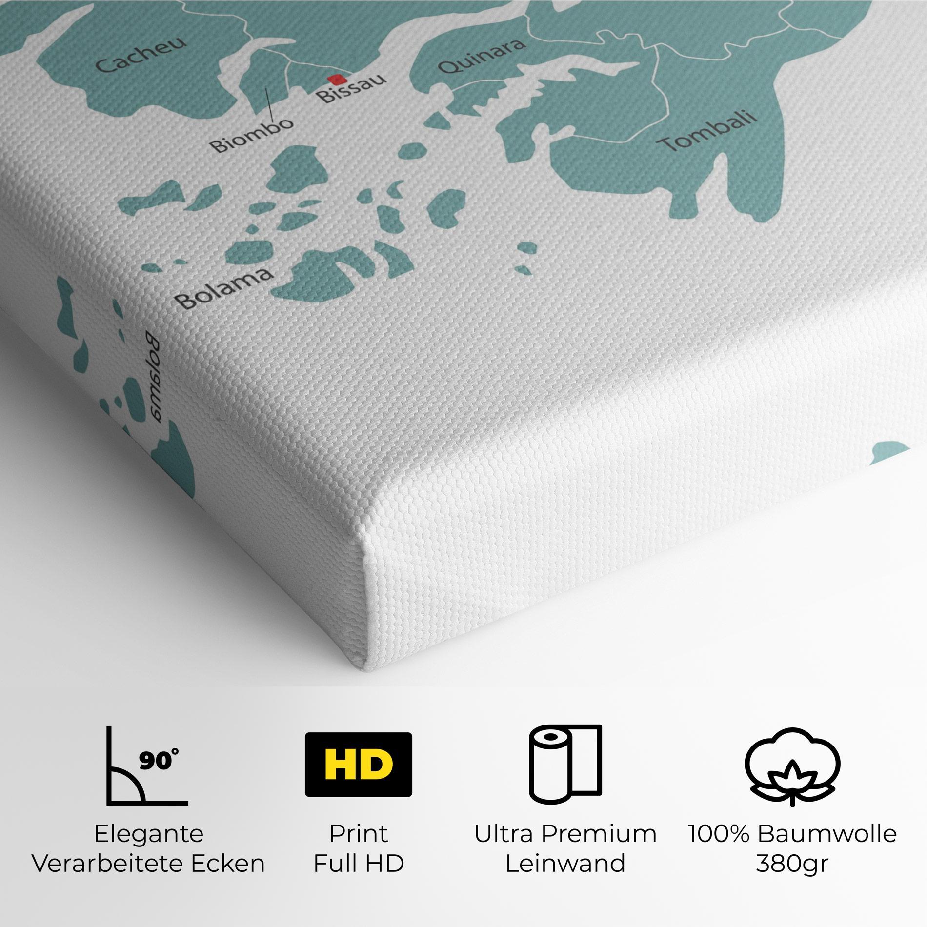 Leinwandbild Guinea Bissau Map mockup 4