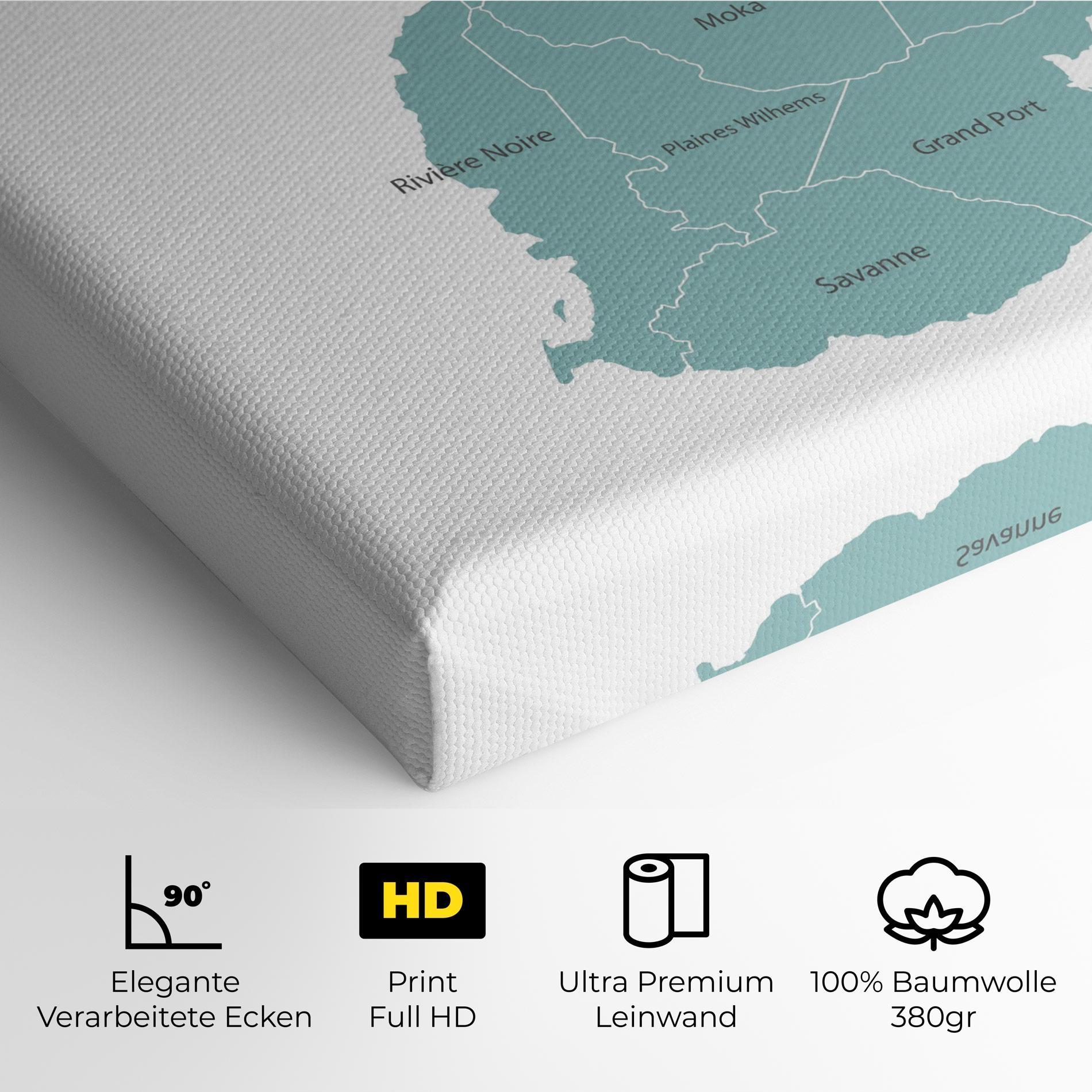 Leinwandbild Mauritius Map mockup 4