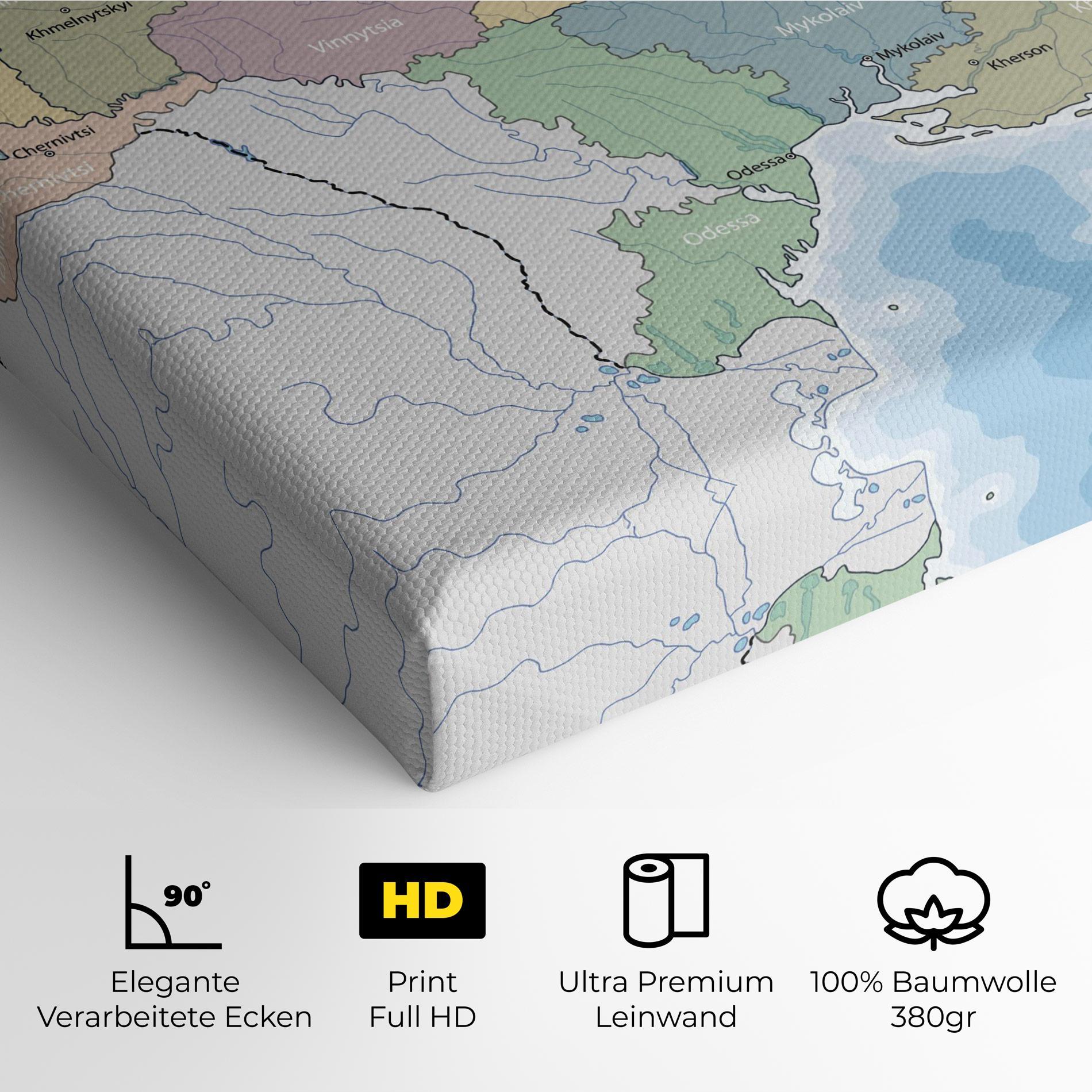 Leinwandbild Ukraine Map mockup 4
