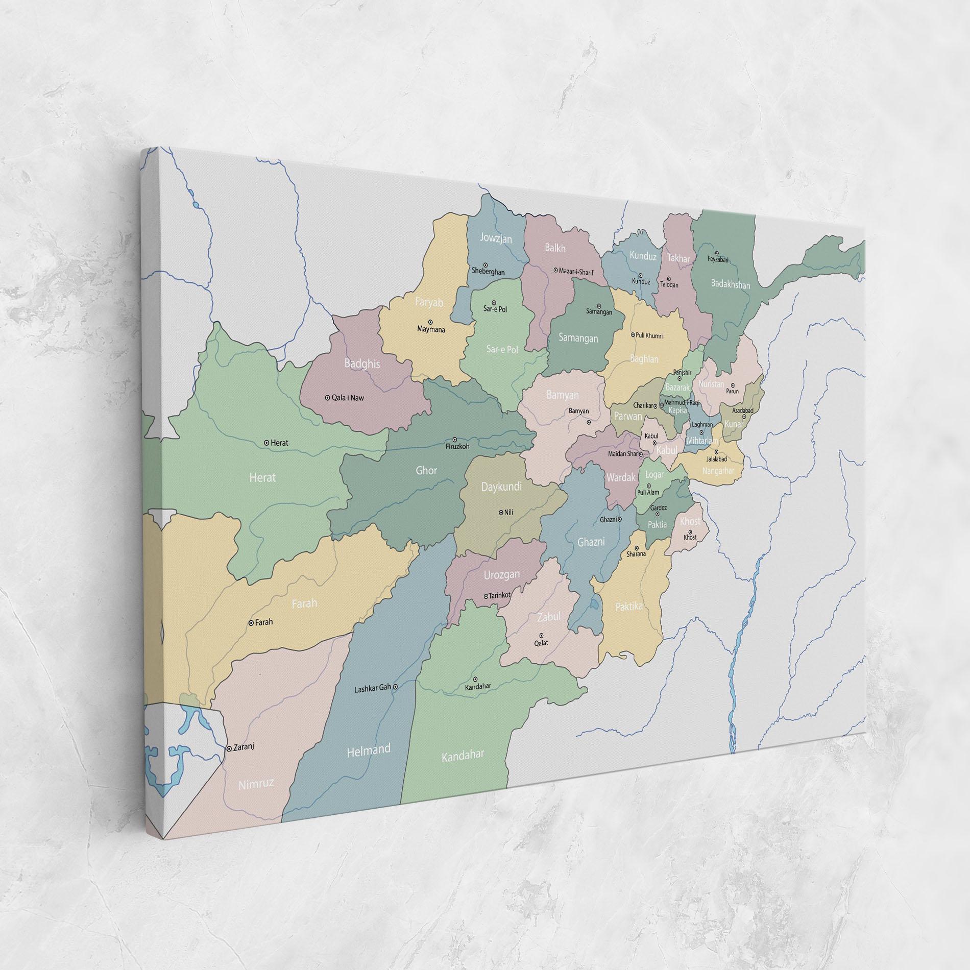 Leinwandbild Afghanistan Map mockup 1