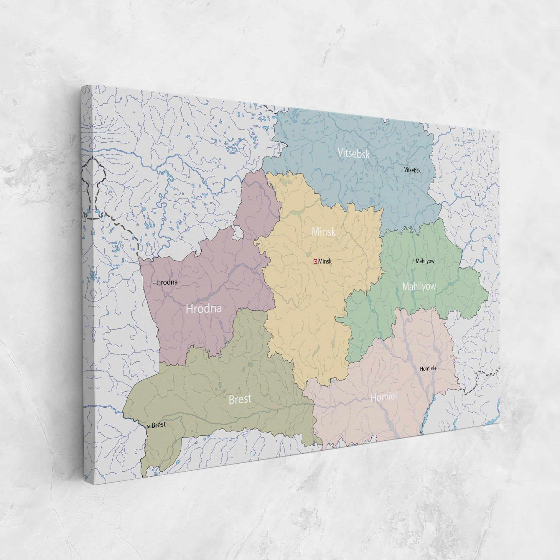 Leinwandbild Belarus Map mockup 1