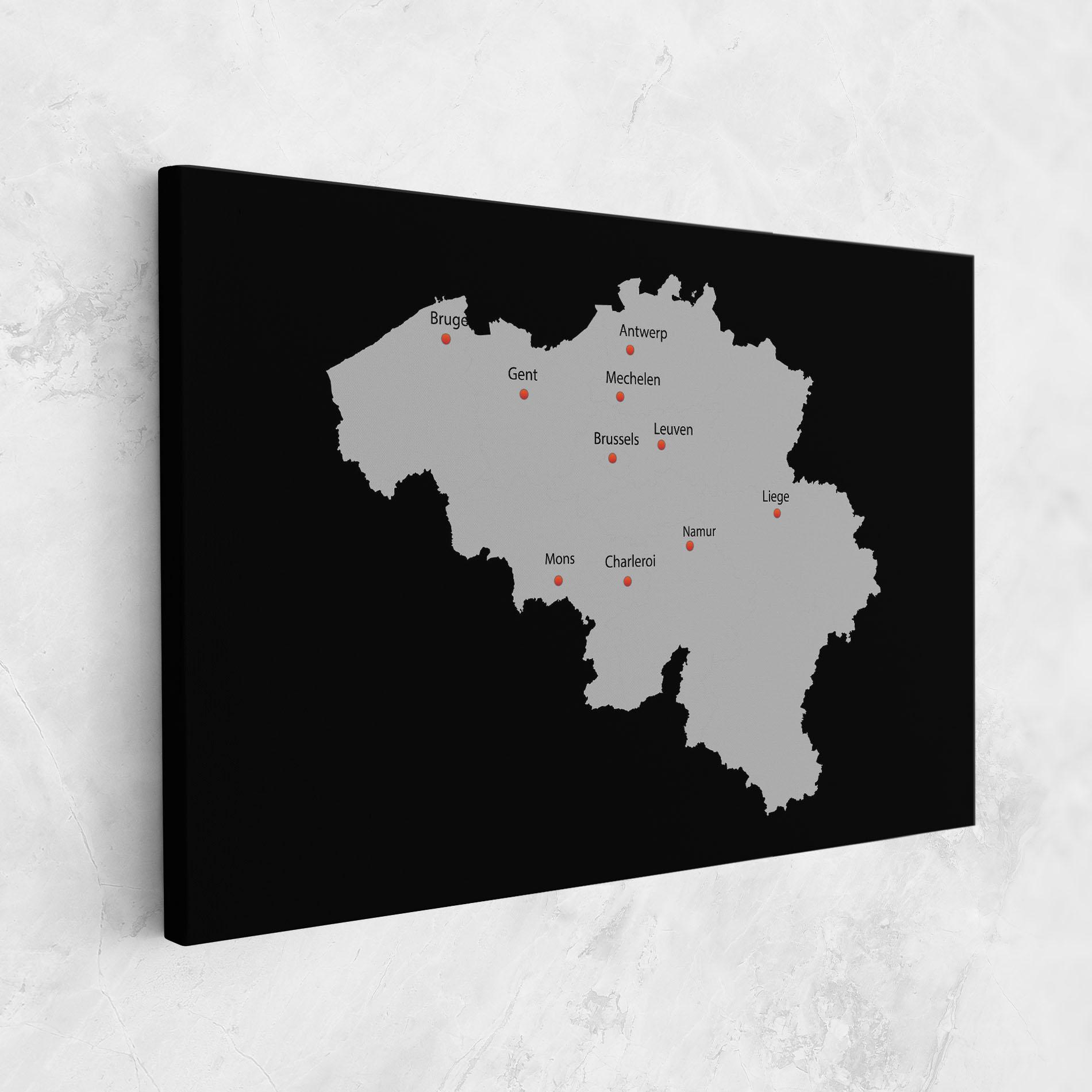 Leinwandbild Belgium Map mockup 1