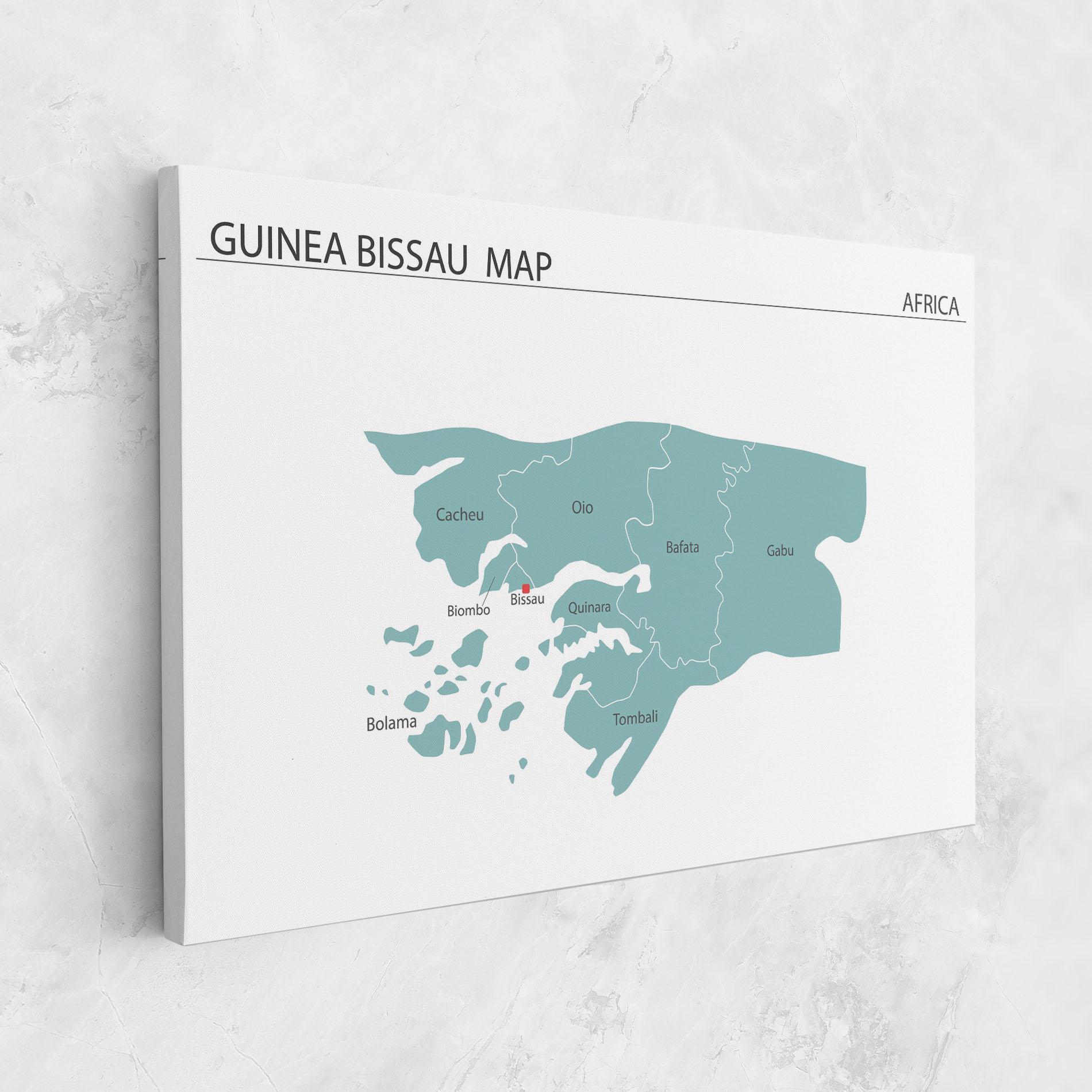 Leinwandbild Guinea Bissau Map mockup 1