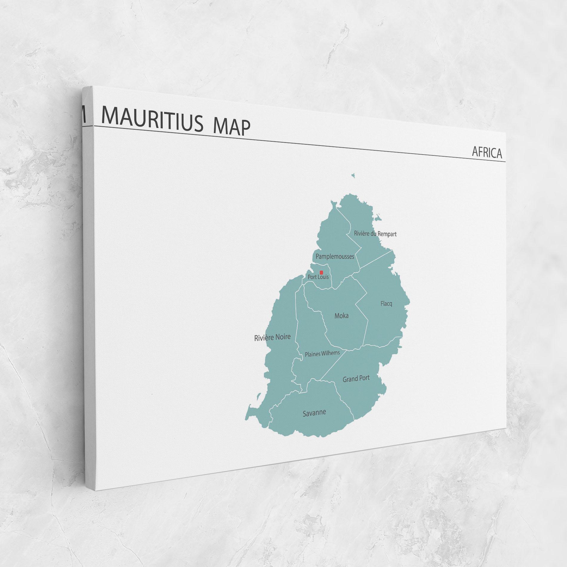 Leinwandbild Mauritius Map mockup 1