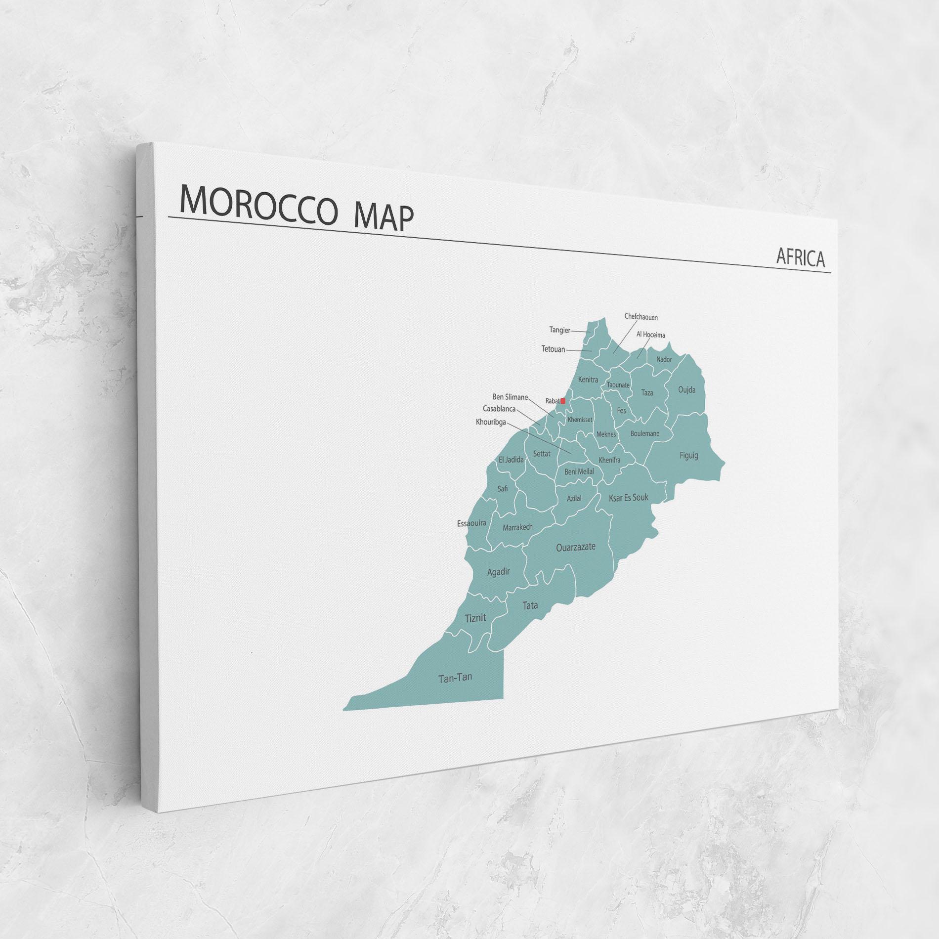 Leinwandbild Morocco Map mockup 1
