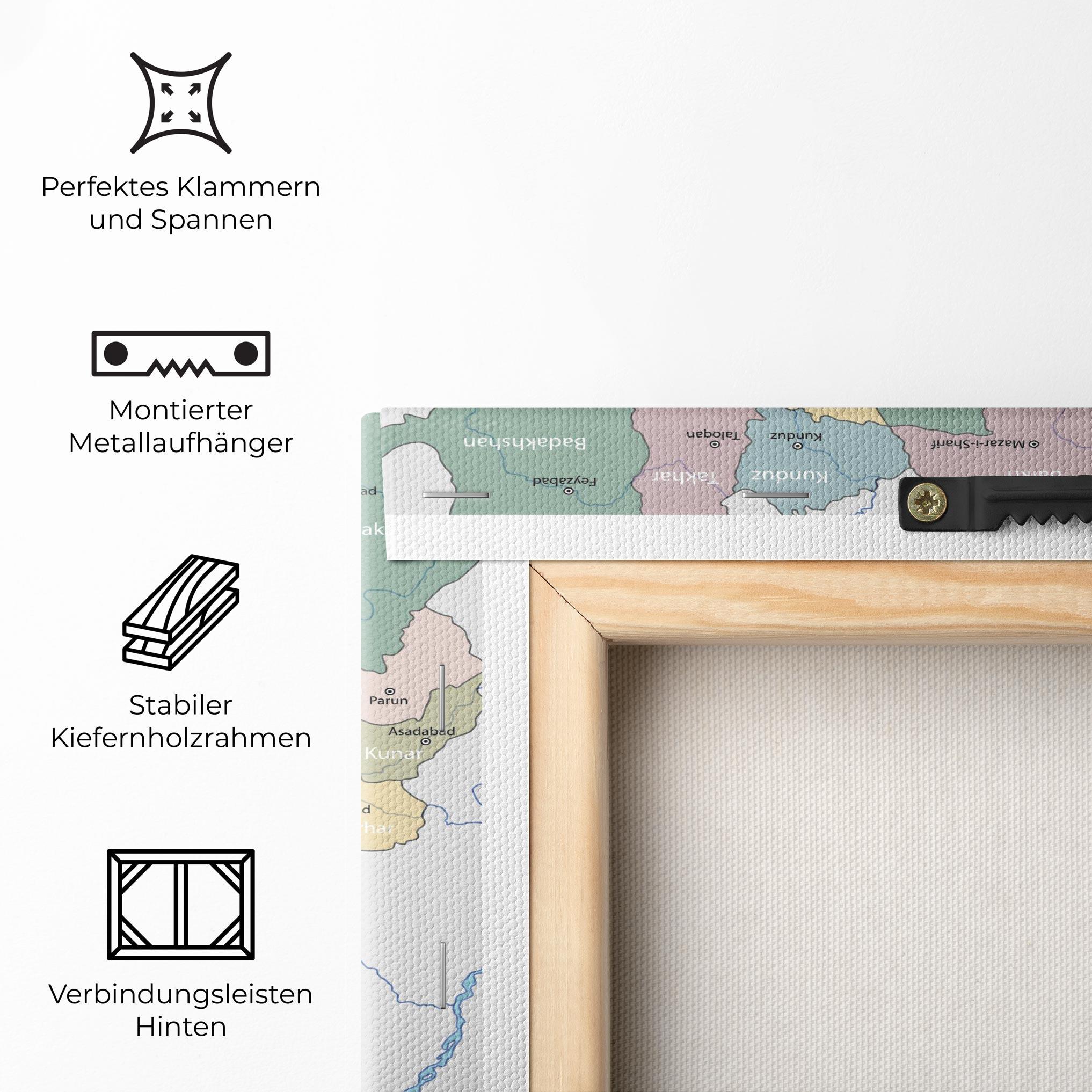 Leinwandbild Afghanistan Map mockup 5