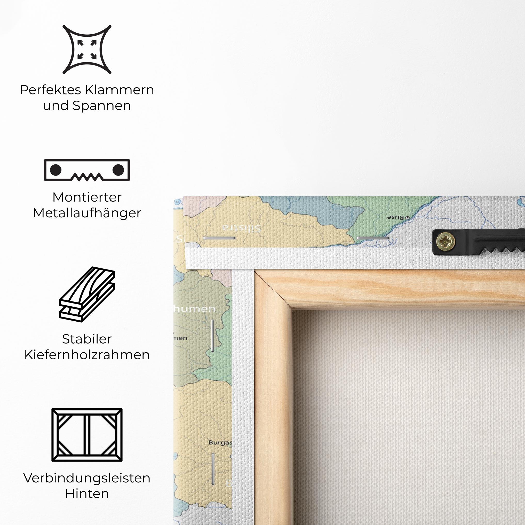 Leinwandbild Bulgaria Map mockup 5