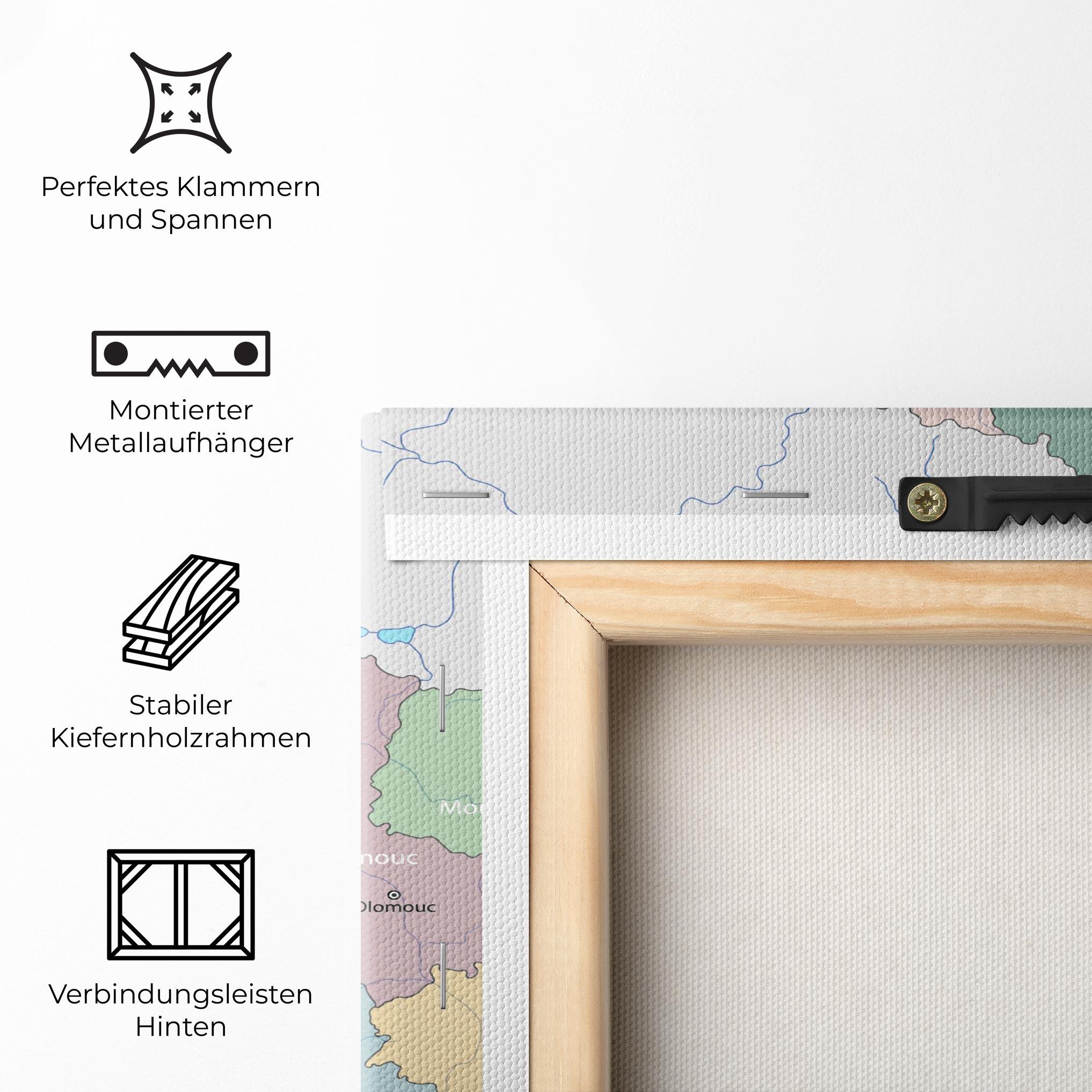 Leinwandbild Czech Republic Map mockup 5