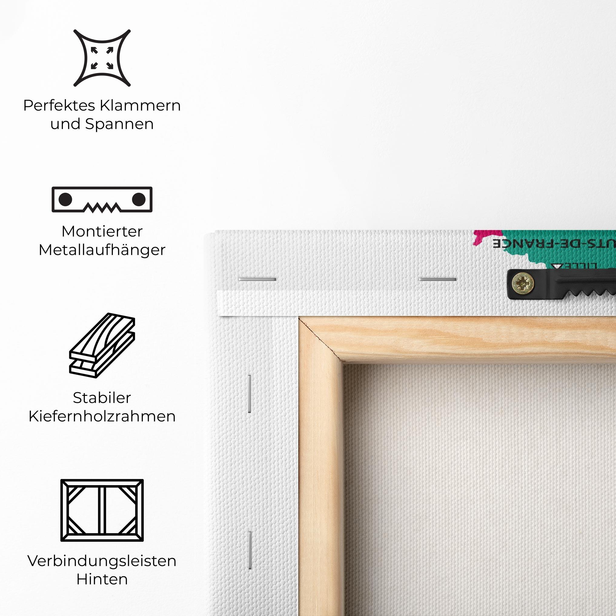 Leinwandbild France Color Map mockup 5