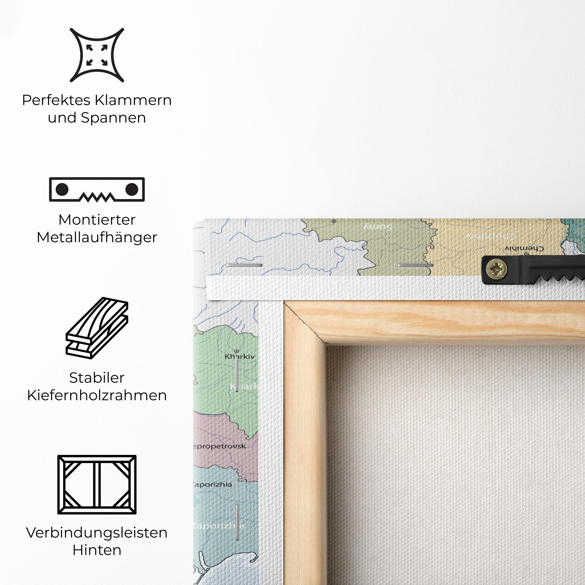 Leinwandbild Ukraine Map mockup 5
