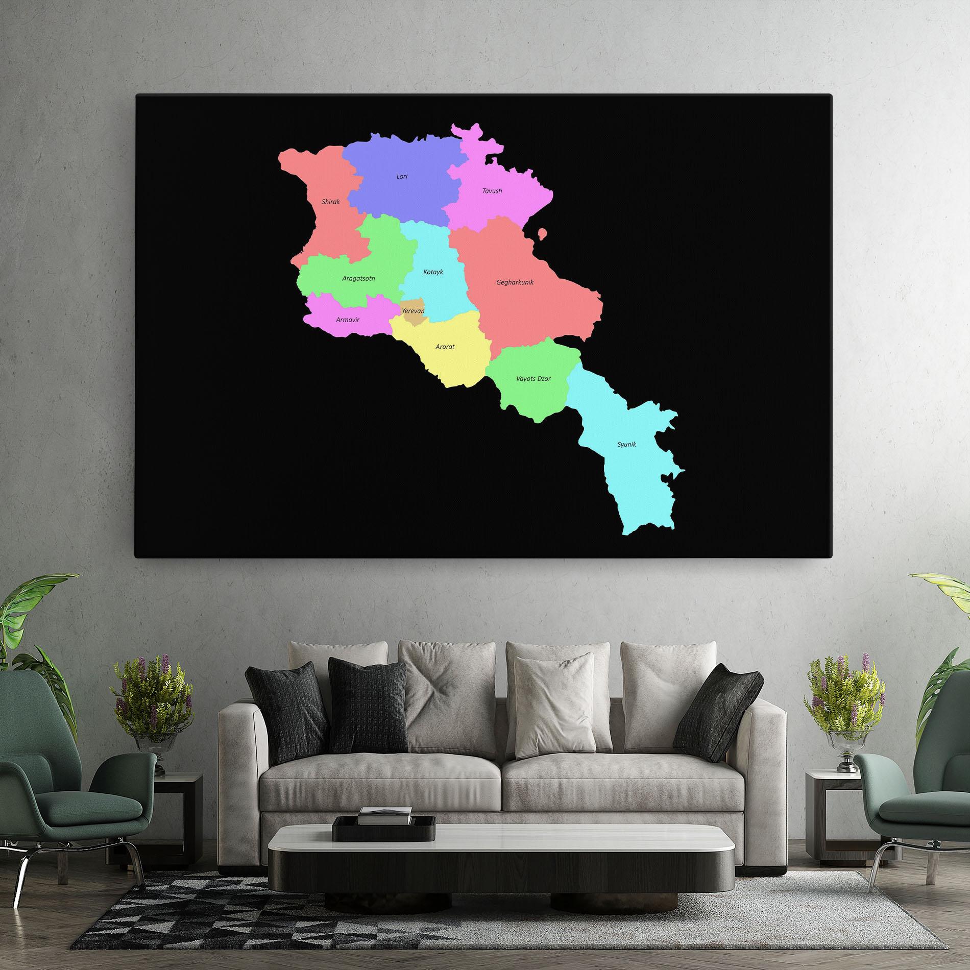 Leinwandbild Armenia Map mockup 7