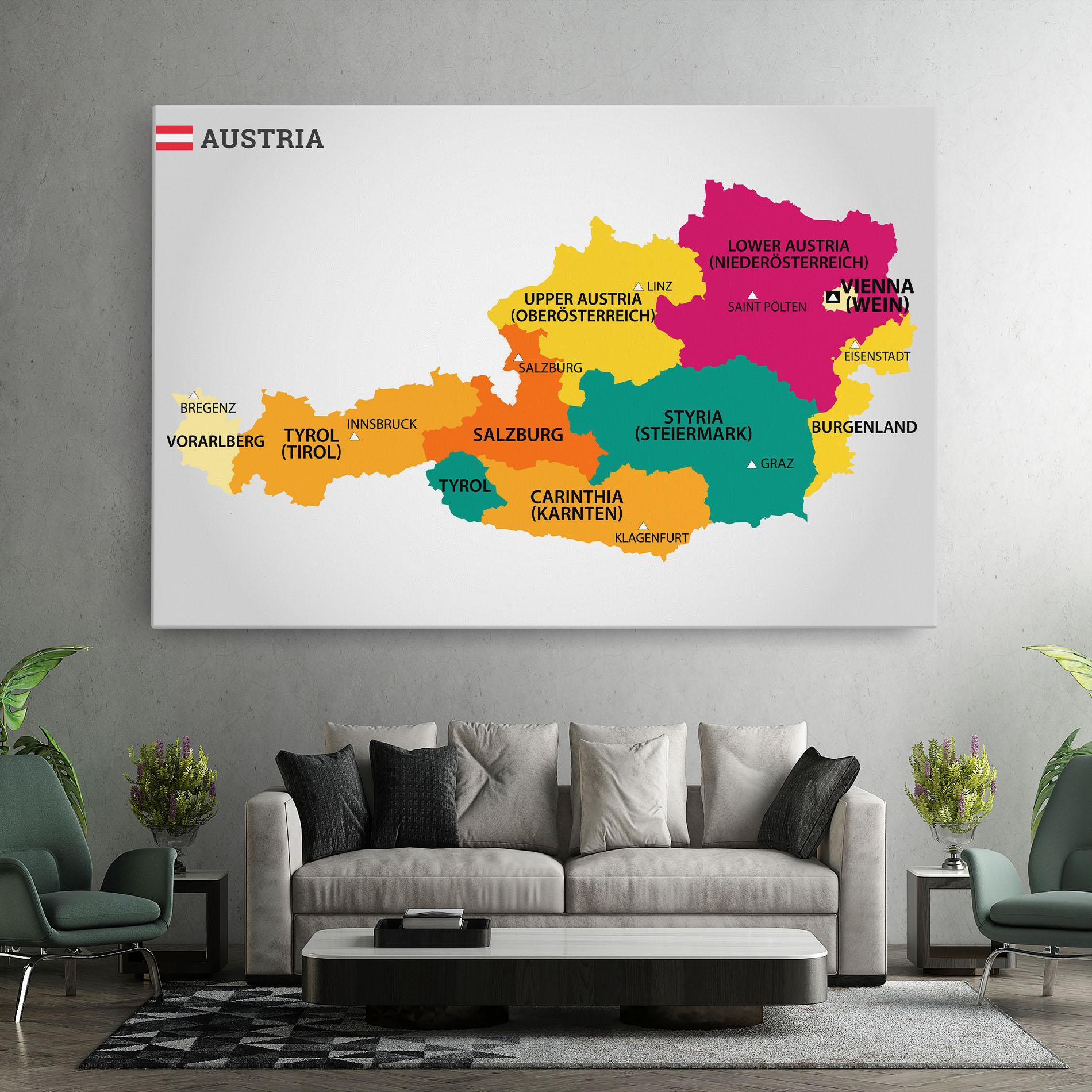 Leinwandbild Austria Color Map mockup 7