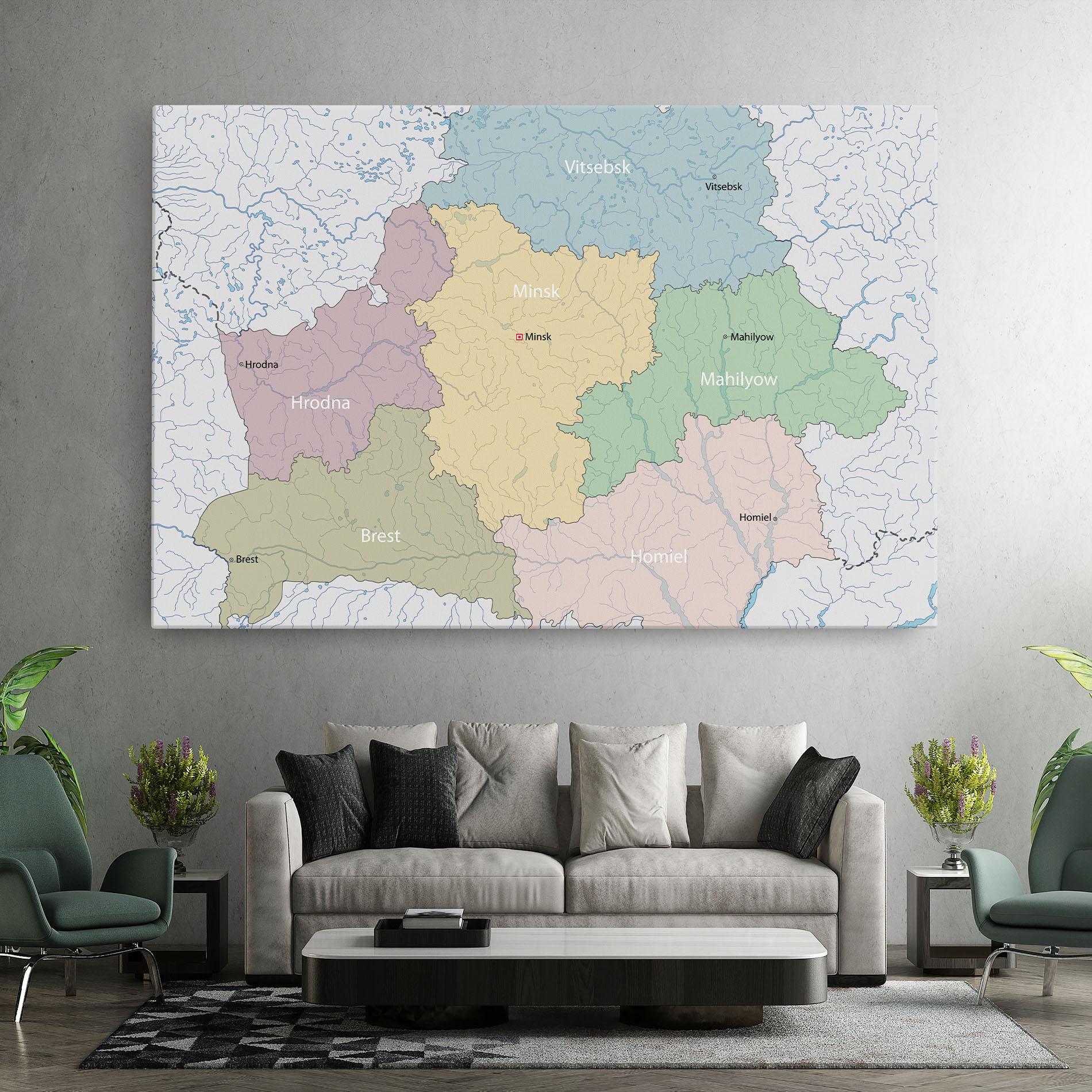 Leinwandbild Belarus Map mockup 7