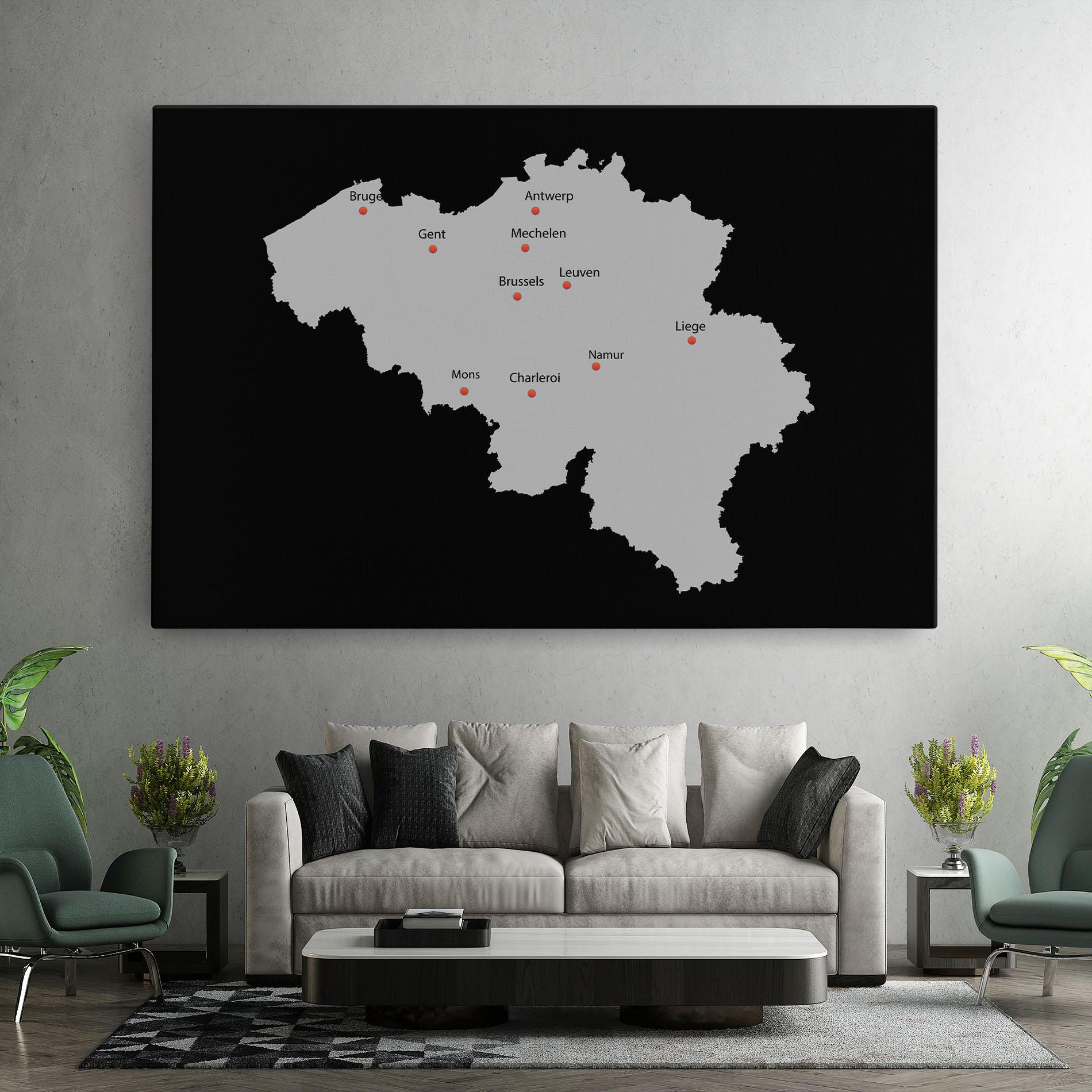 Leinwandbild Belgium Map mockup 7