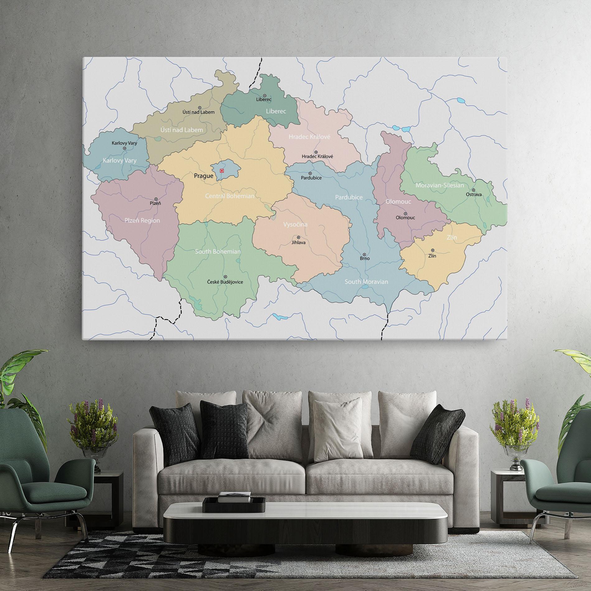 Leinwandbild Czech Republic Map mockup 7
