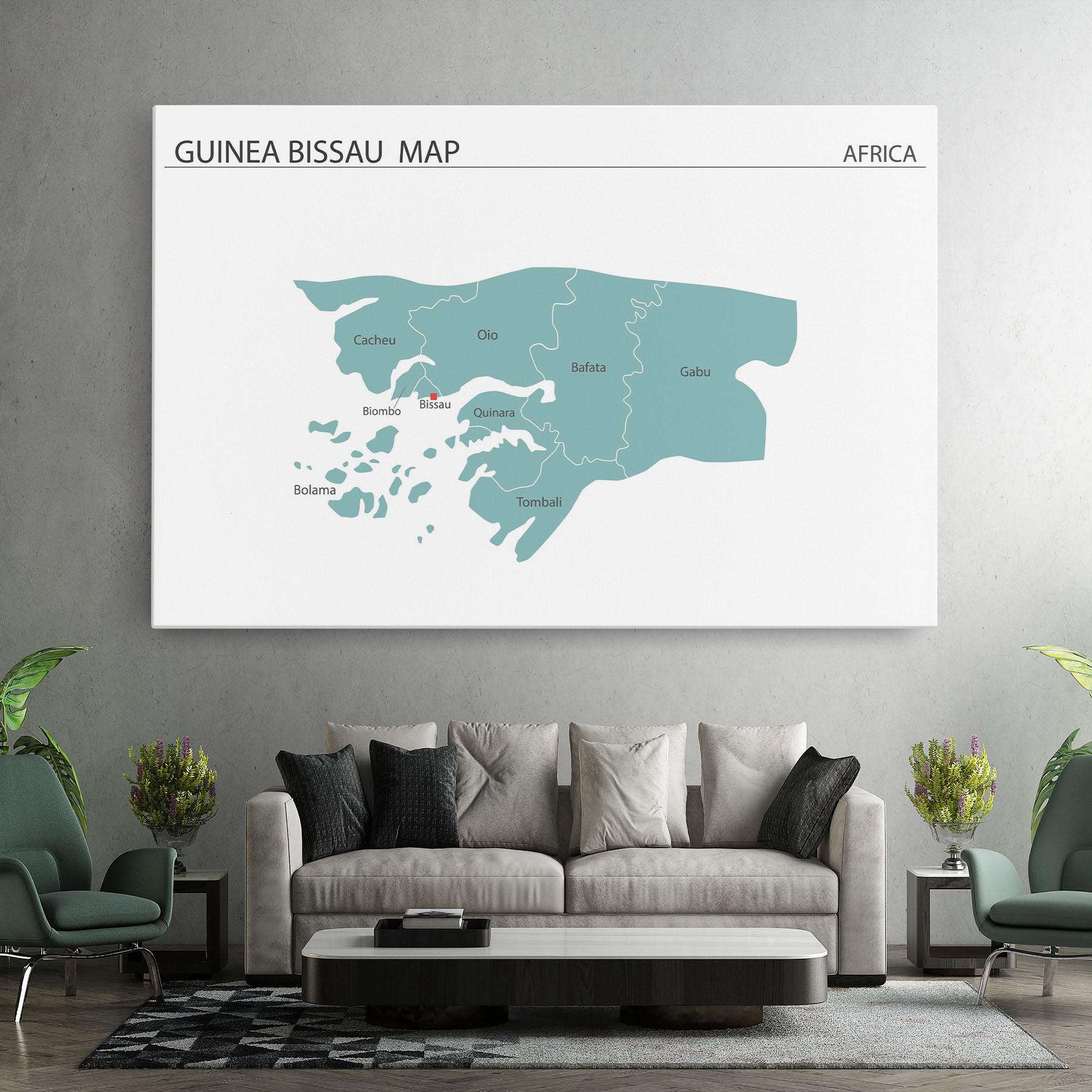 Leinwandbild Guinea Bissau Map mockup 7