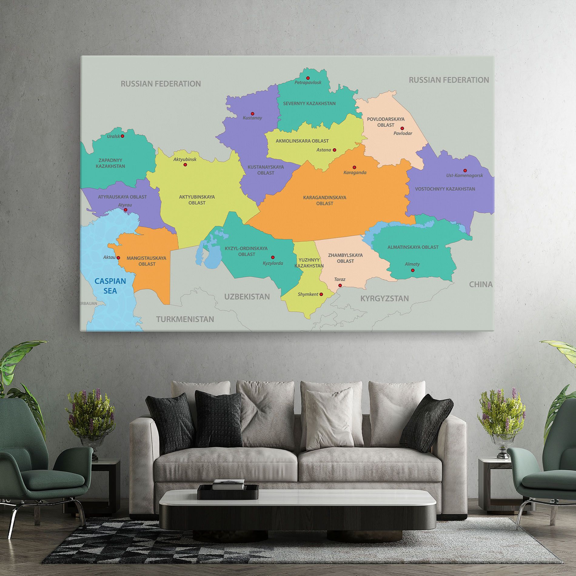 Kazakhstan Color Map mockup 7