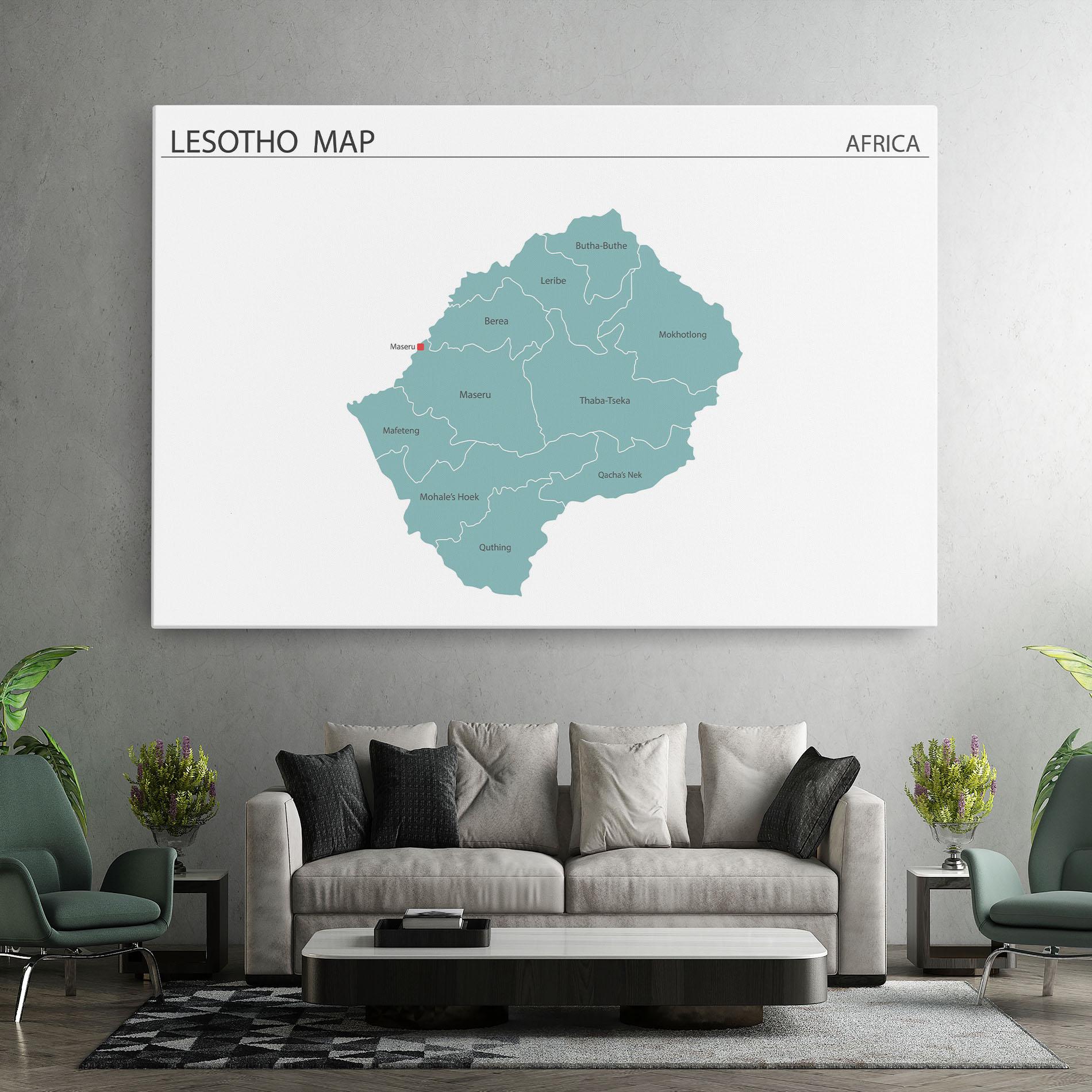 Leinwandbild Lesotho Map mockup 7