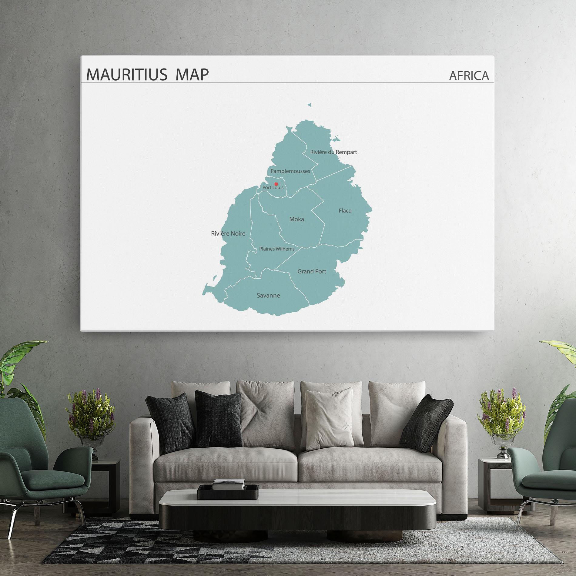 Leinwandbild Mauritius Map mockup 7