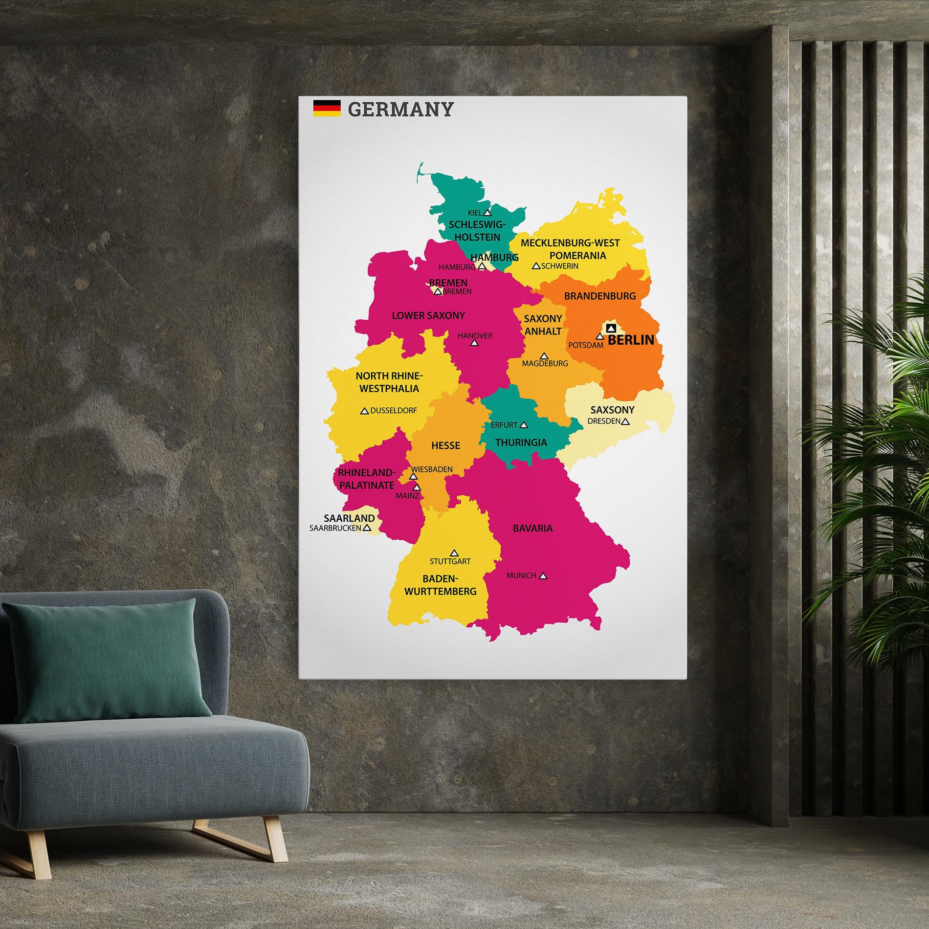 Leinwandbild Germany Color Map mockup 7