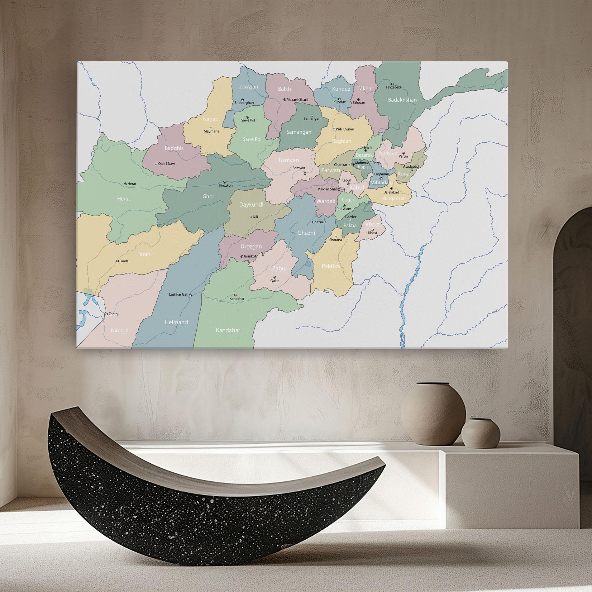 Leinwandbild Afghanistan Map mockup 8