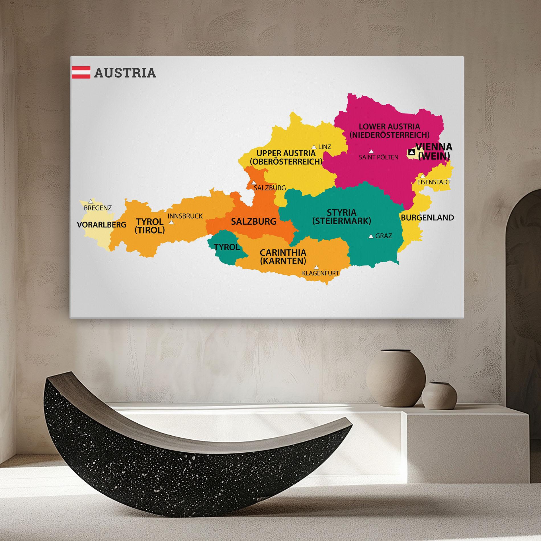 Leinwandbild Austria Color Map mockup 8