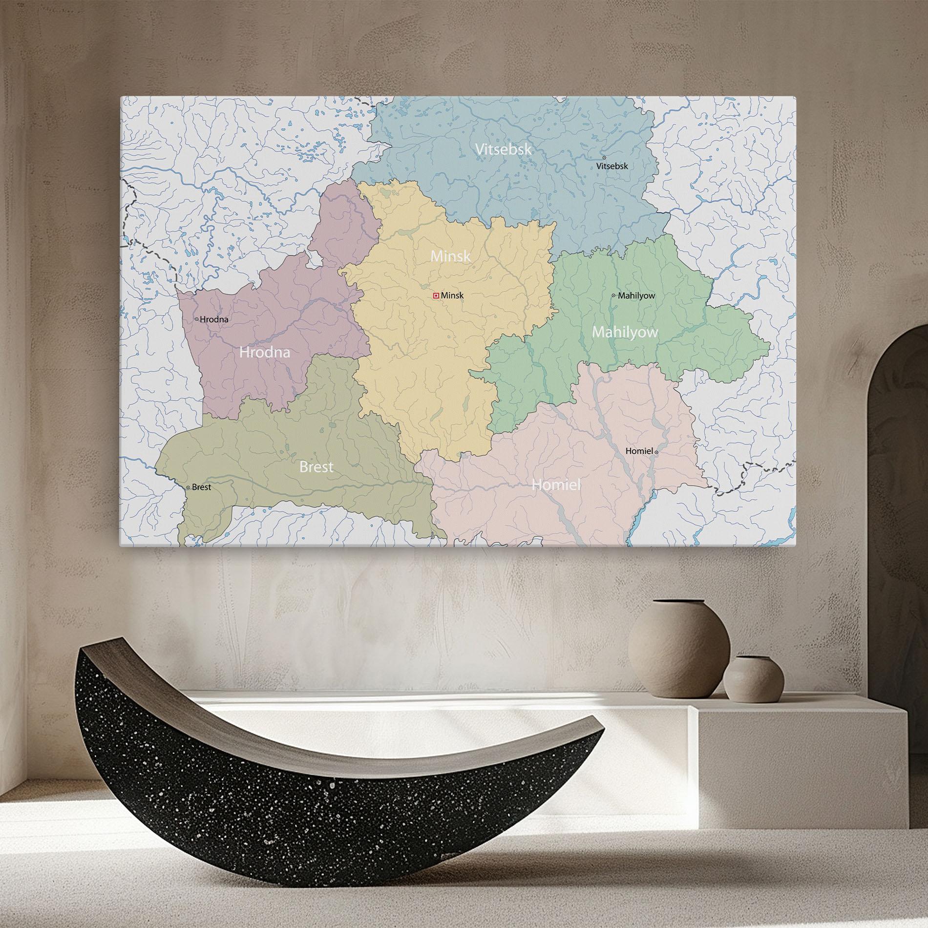 Leinwandbild Belarus Map mockup 8
