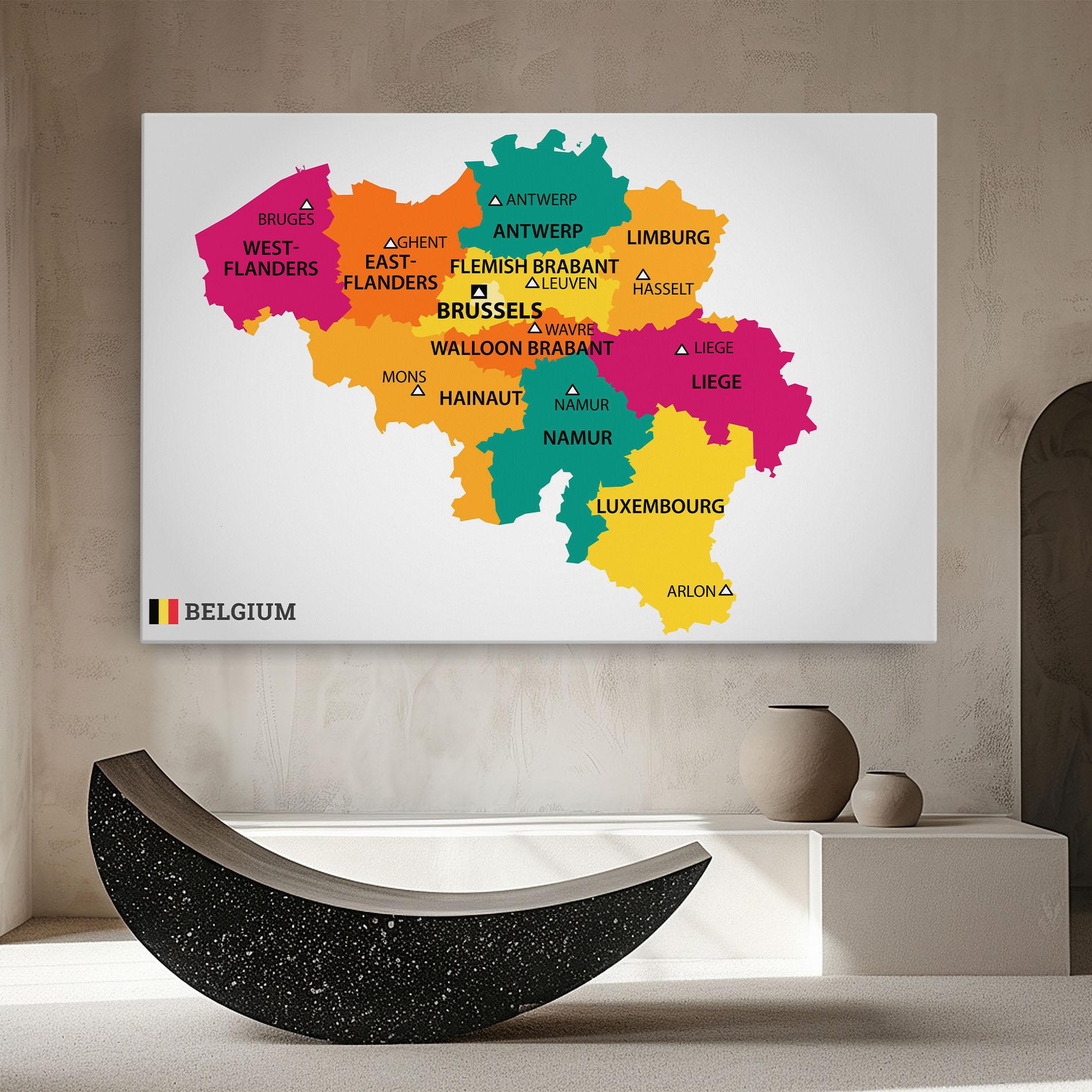 Leinwandbild Belgium Color Map mockup 8