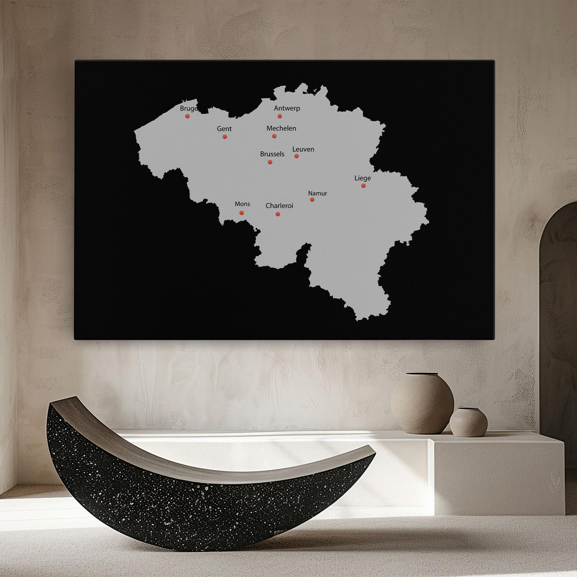 Leinwandbild Belgium Map mockup 8