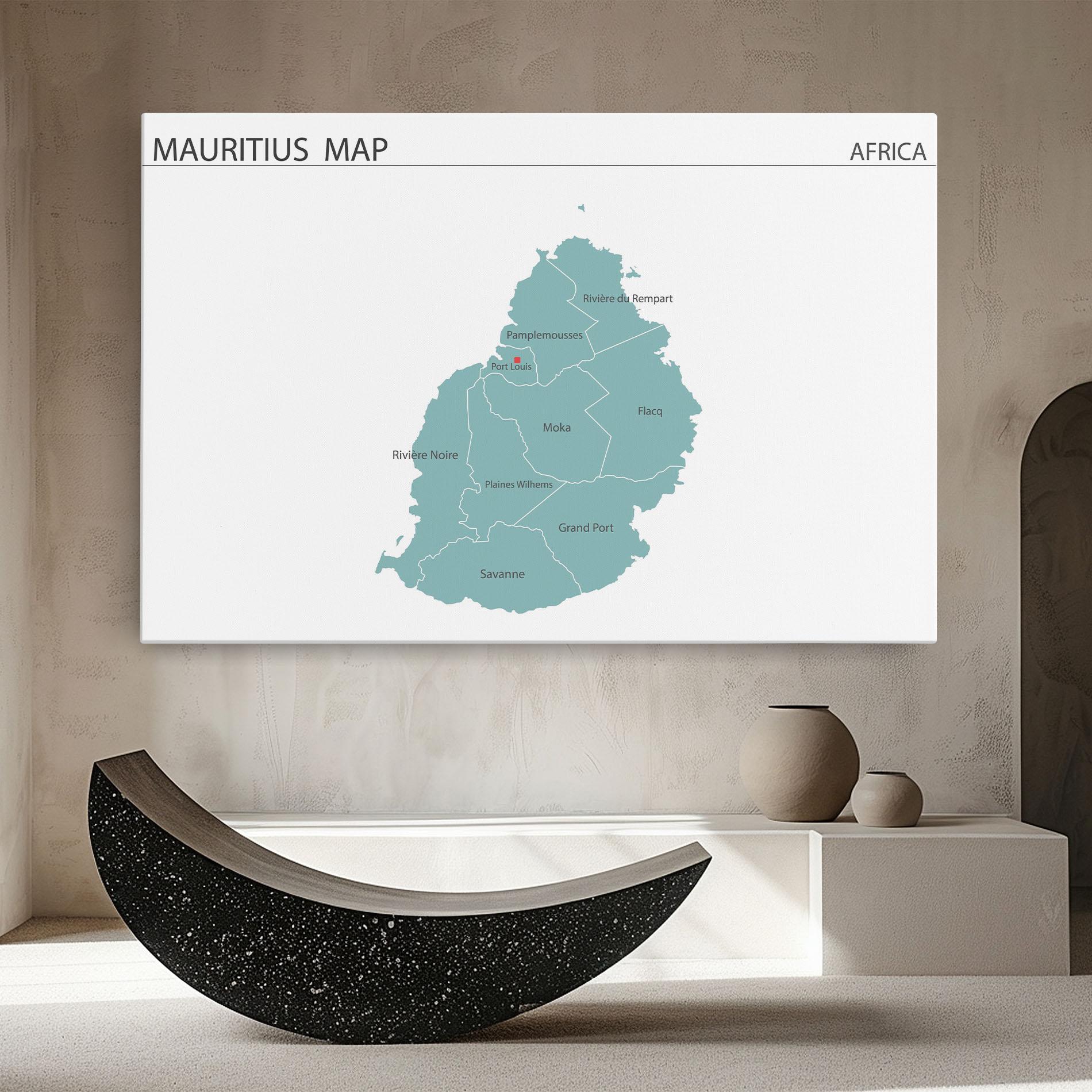 Leinwandbild Mauritius Map mockup 8