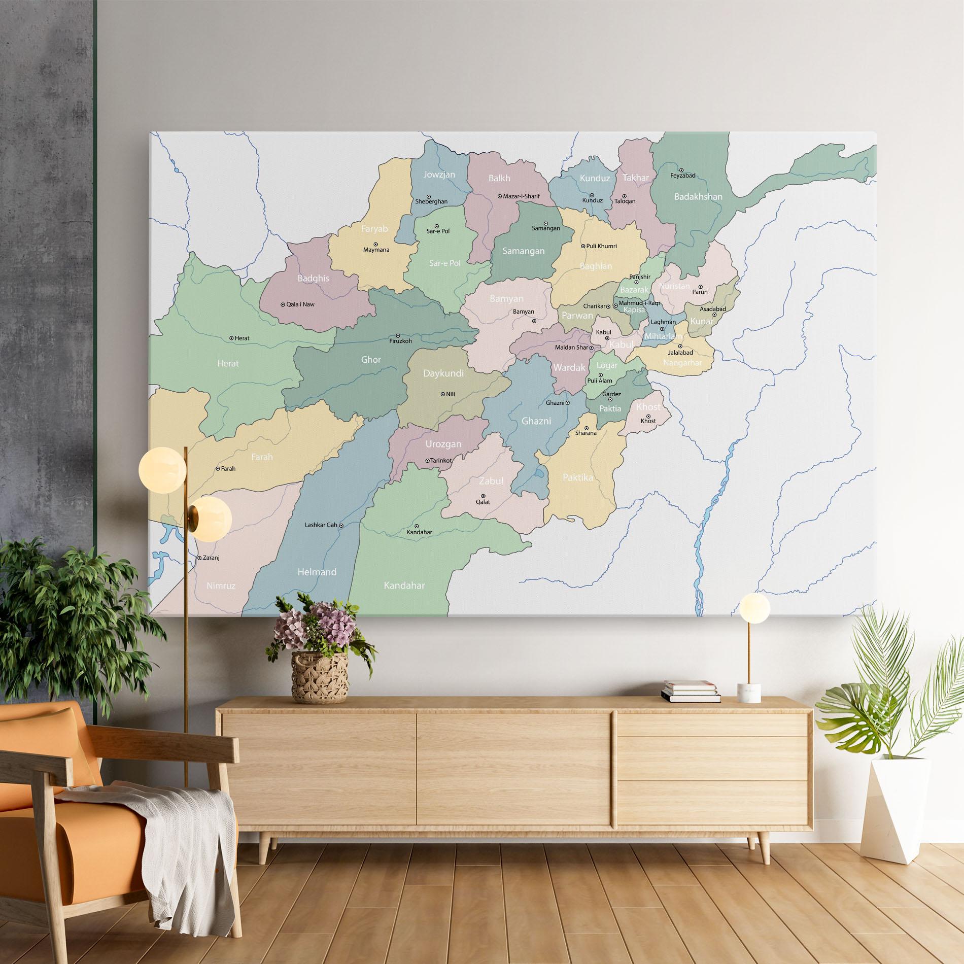 Leinwandbild Afghanistan Map mockup 9