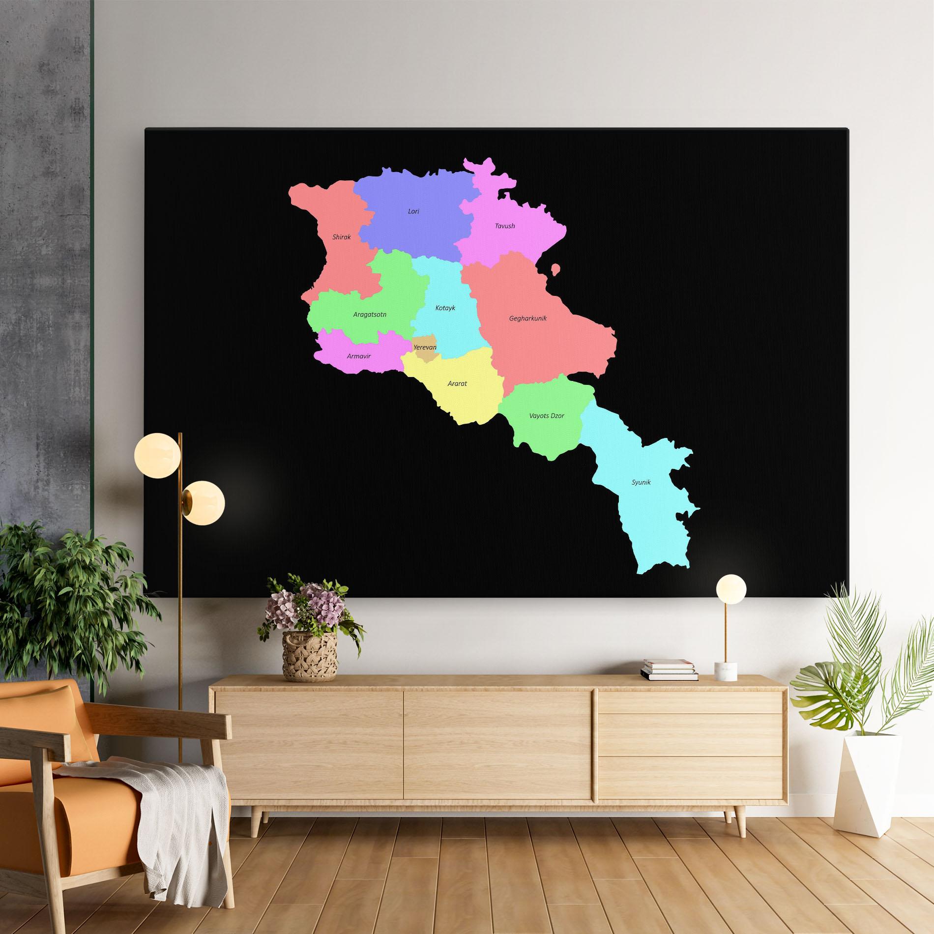 Leinwandbild Armenia Map mockup 9