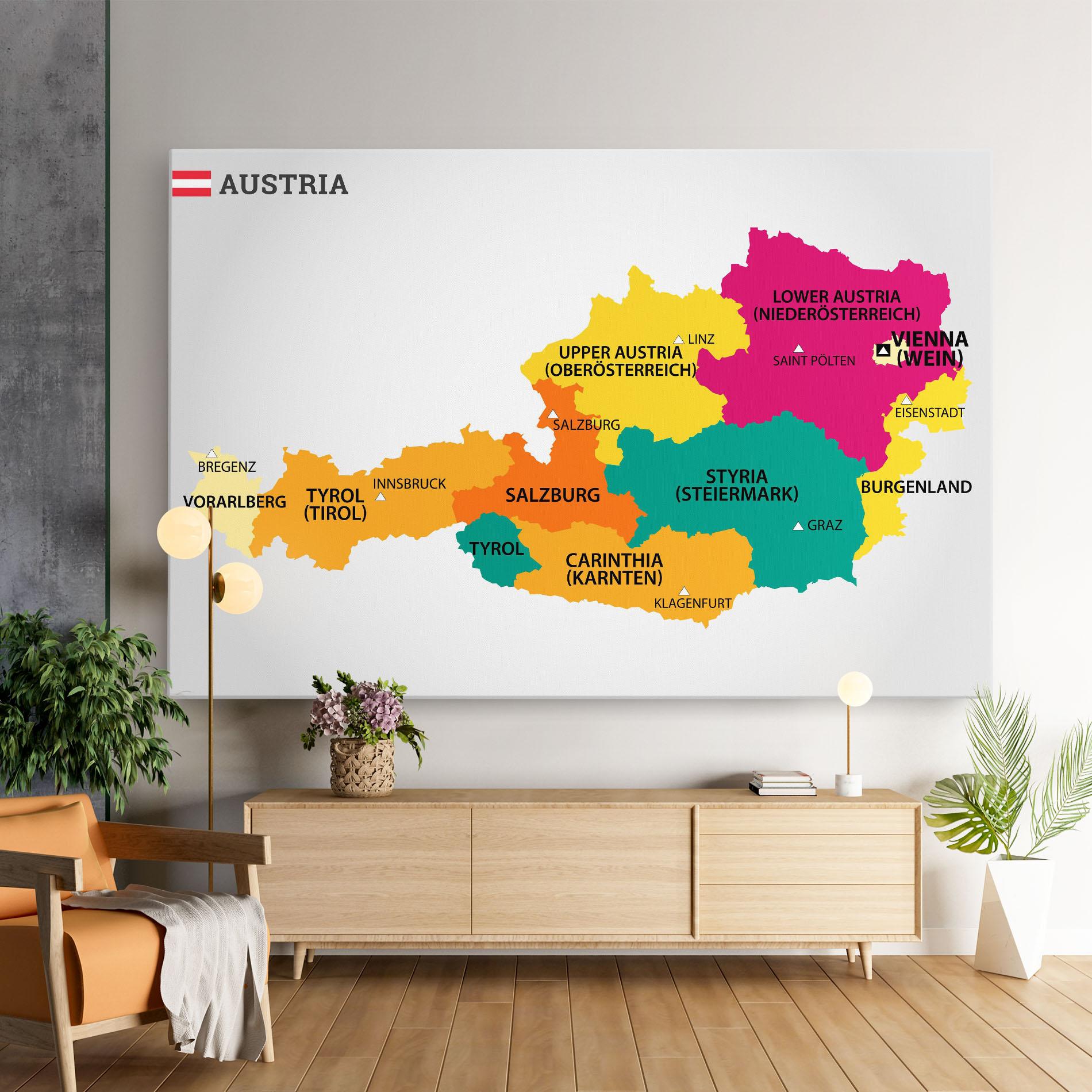 Leinwandbild Austria Color Map mockup 9