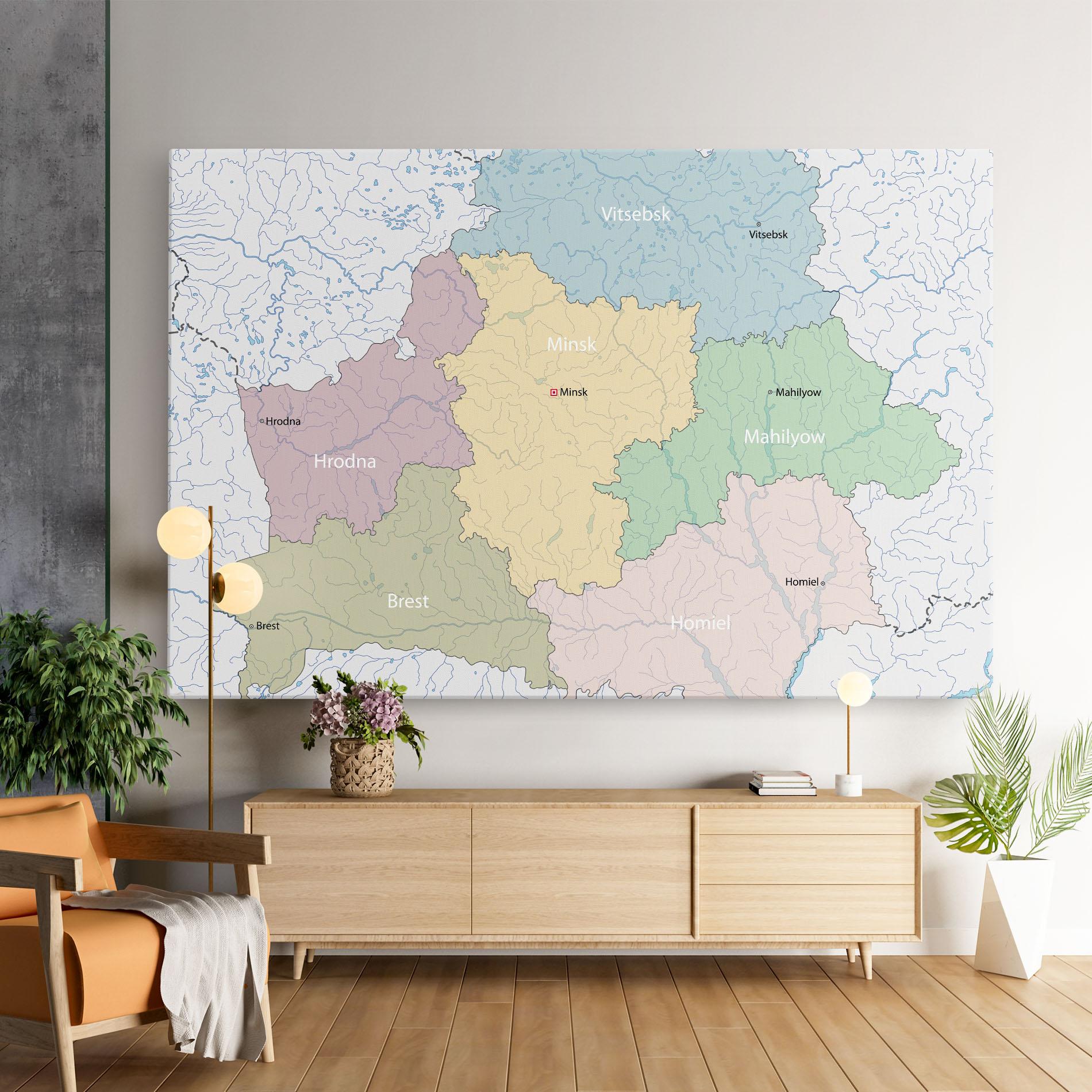 Leinwandbild Belarus Map mockup 9