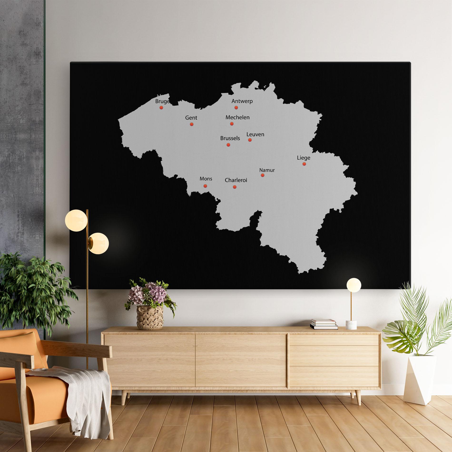 Leinwandbild Belgium Map mockup 9