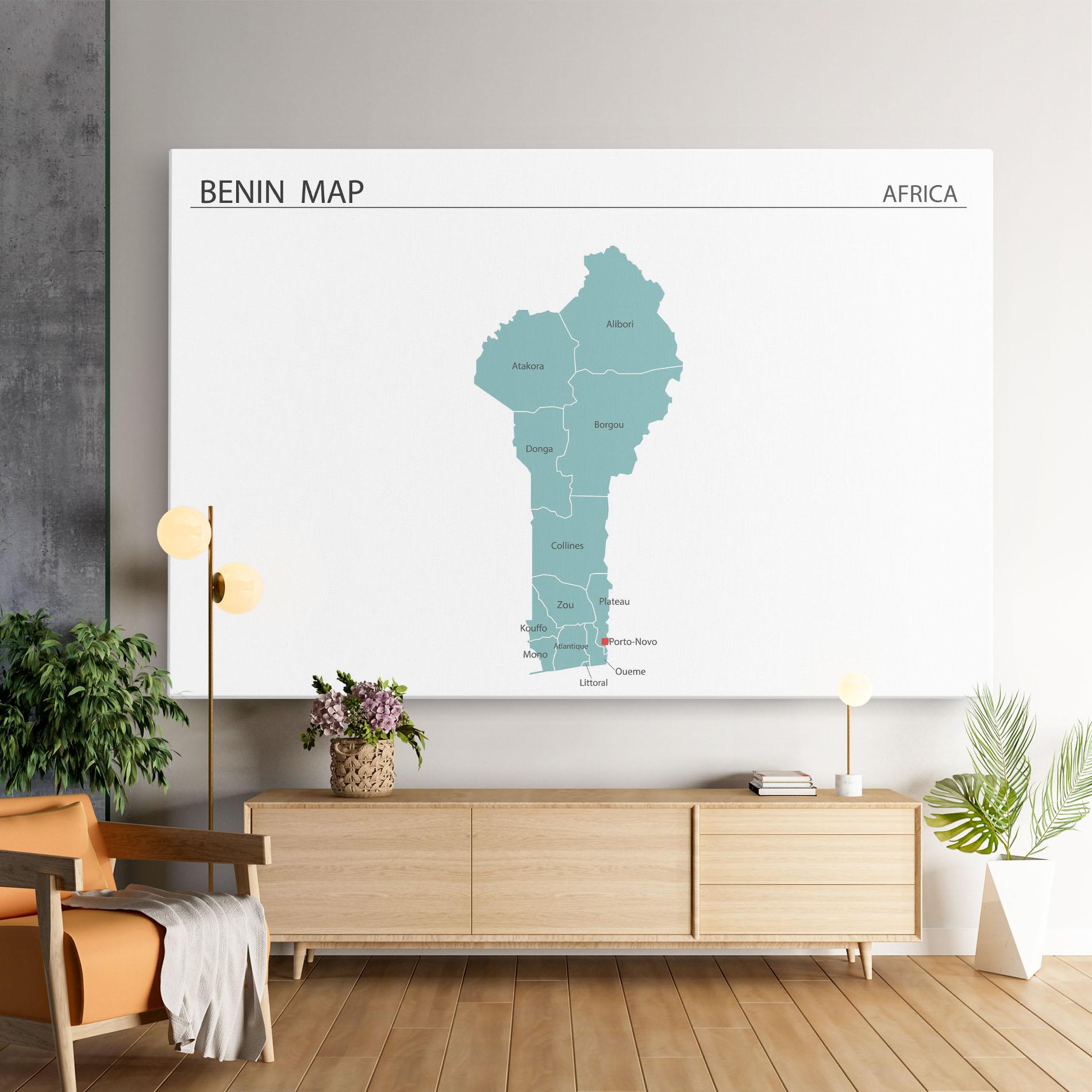 Leinwandbild Benin Map mockup 9