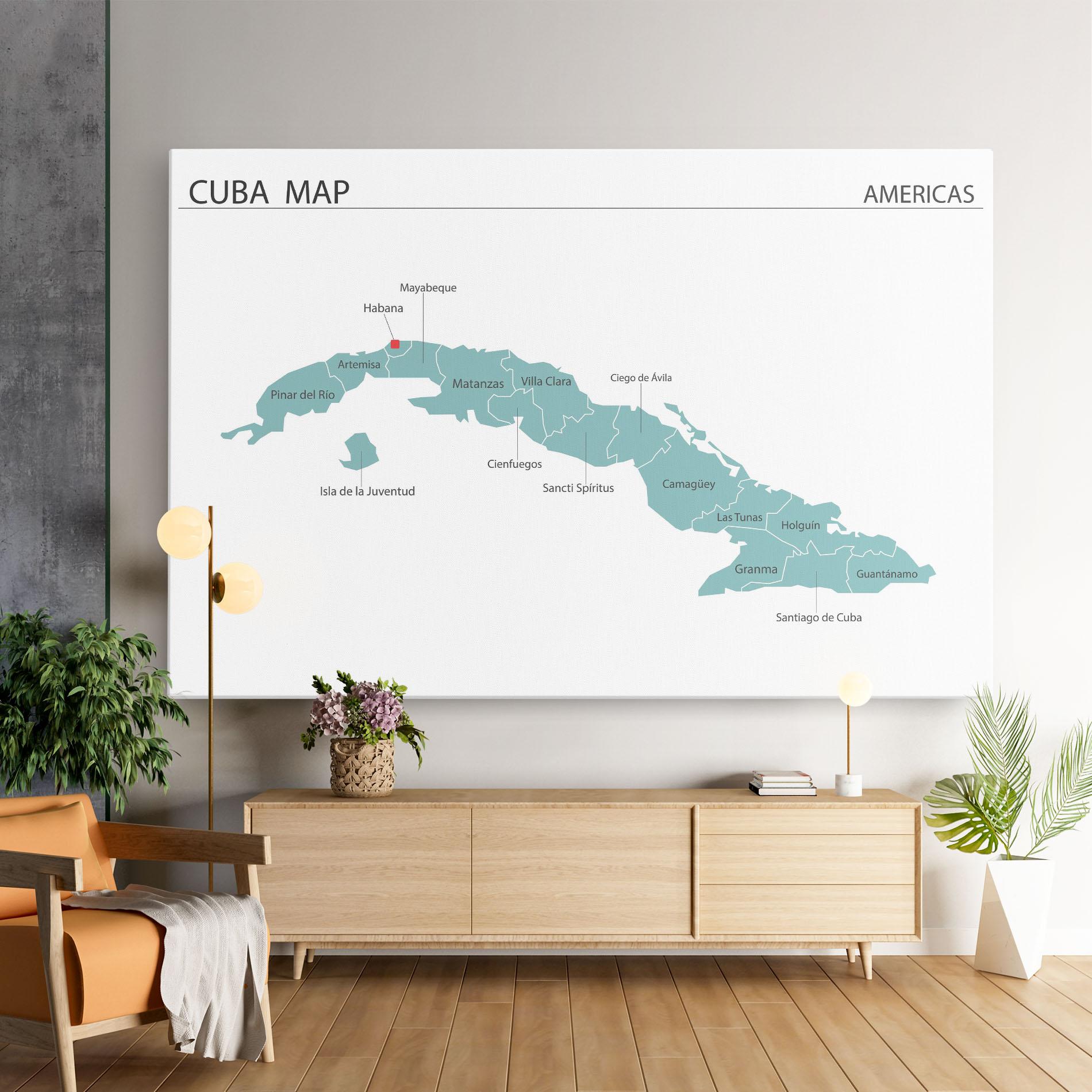 Leinwandbild Cuba Map mockup 9
