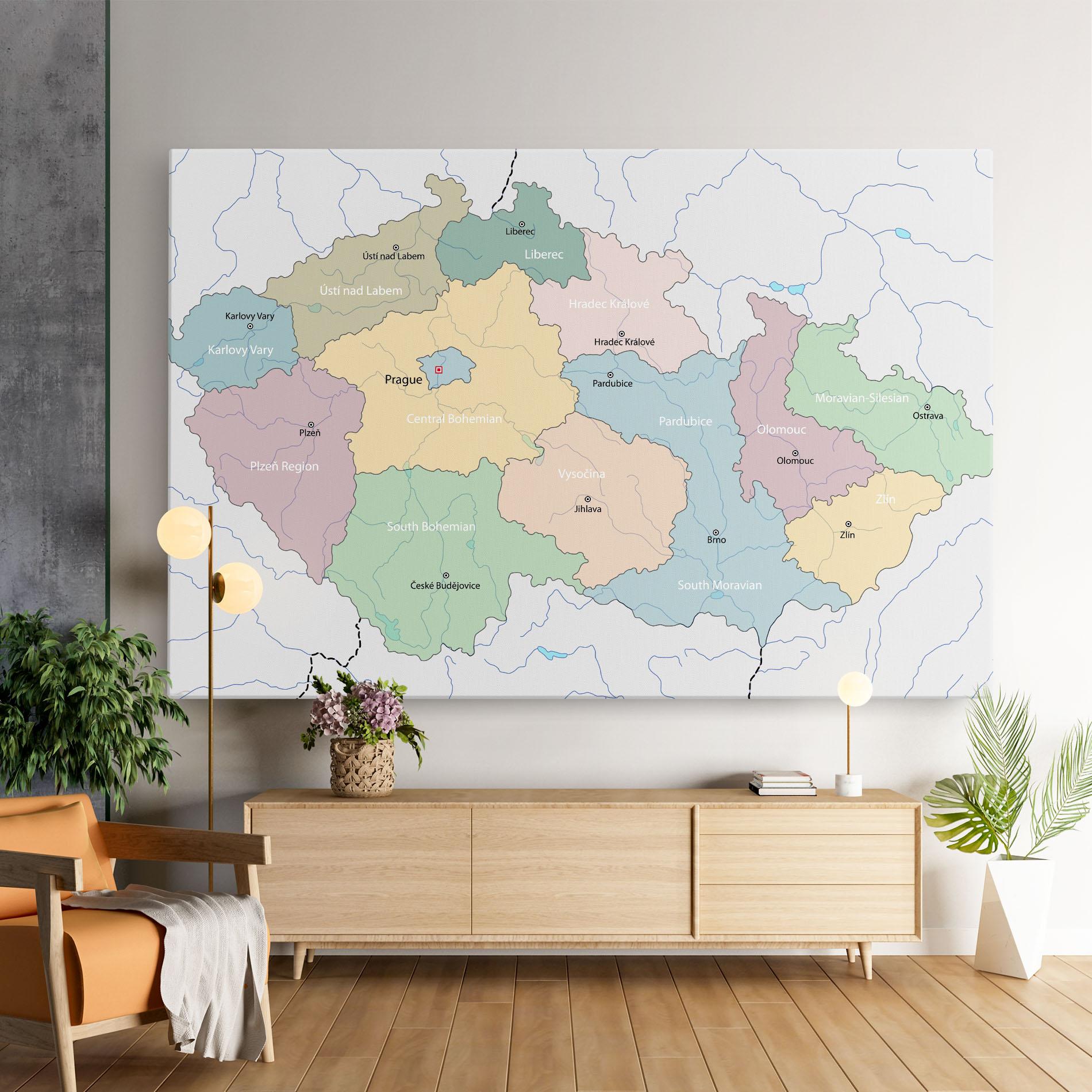 Leinwandbild Czech Republic Map mockup 9