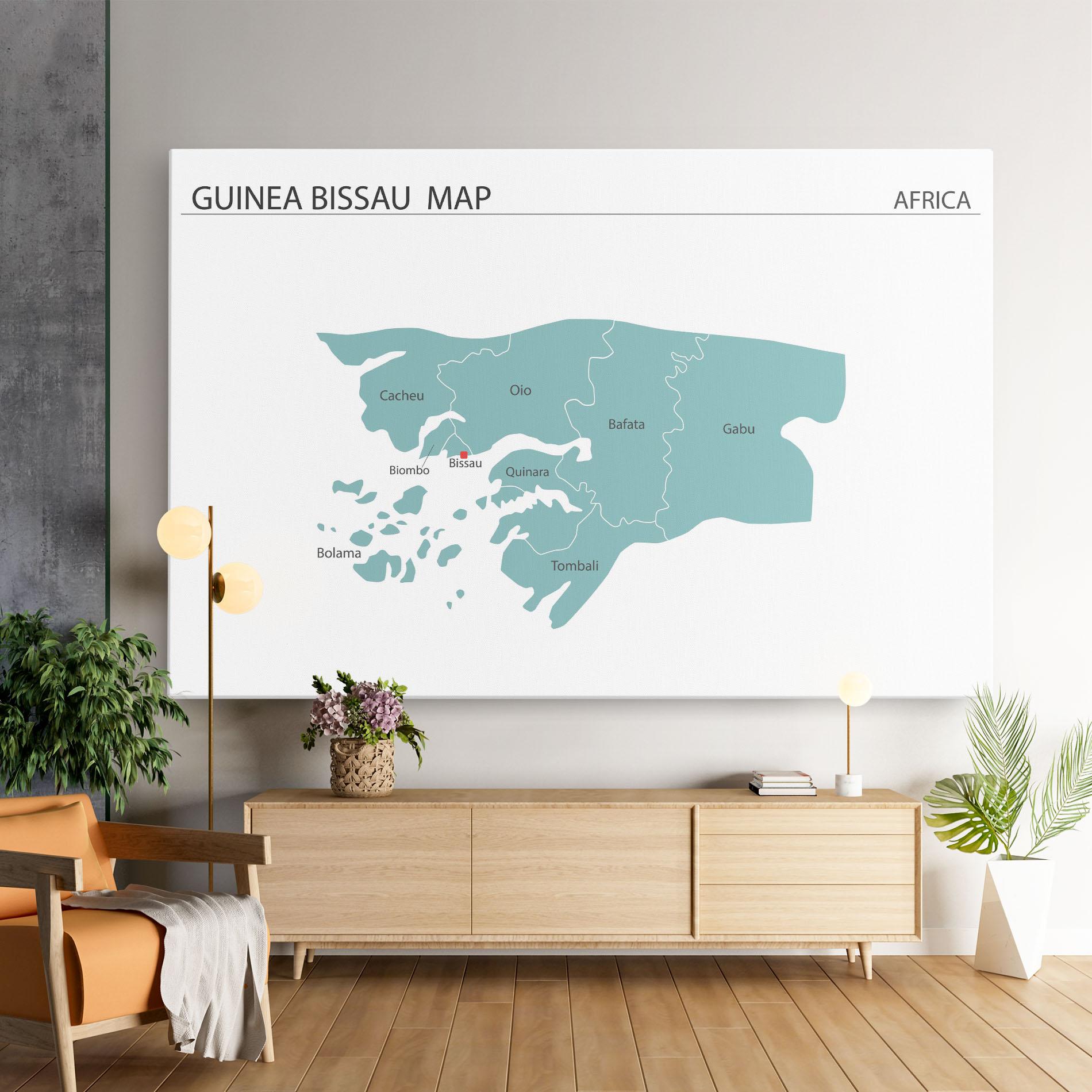 Leinwandbild Guinea Bissau Map mockup 9