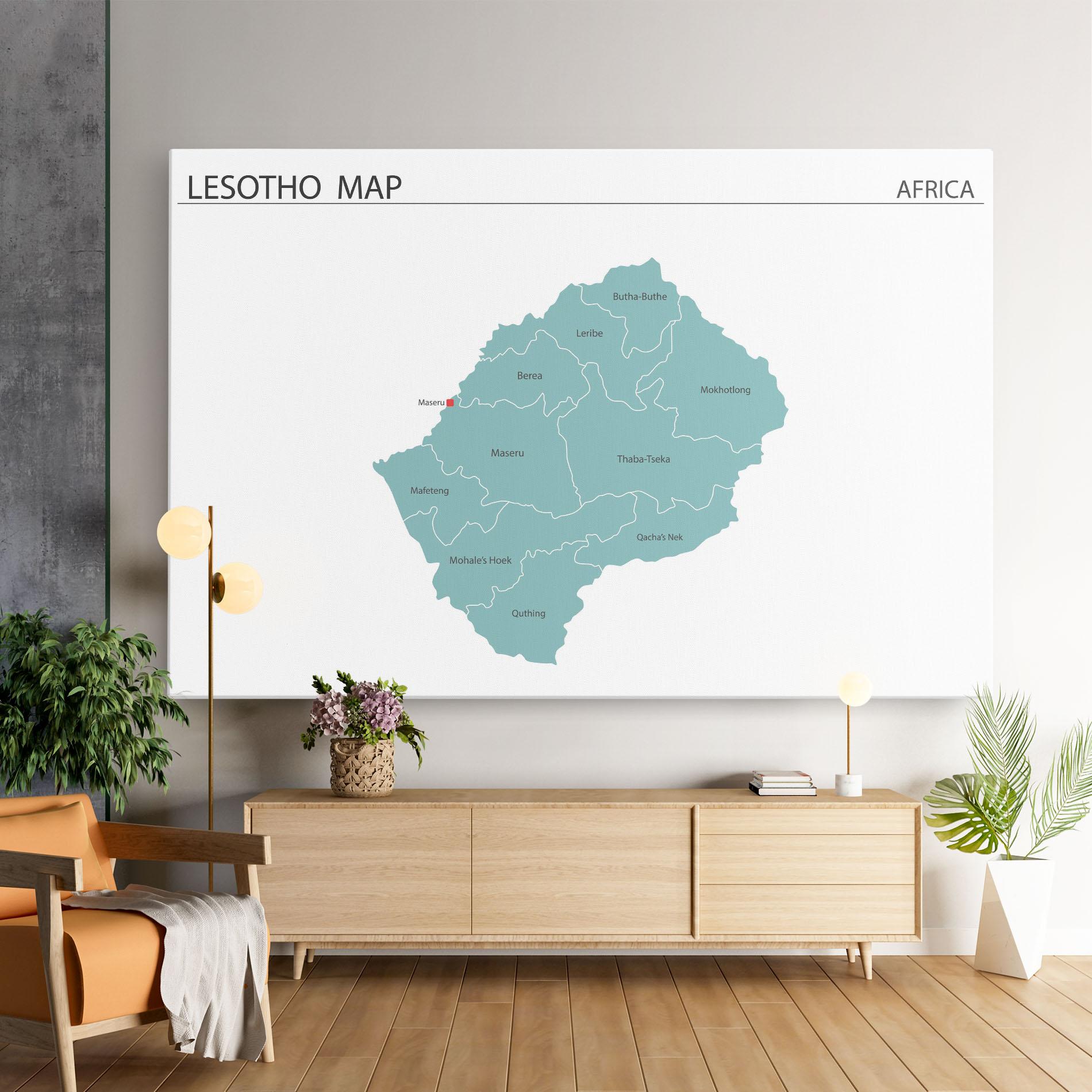 Leinwandbild Lesotho Map mockup 9