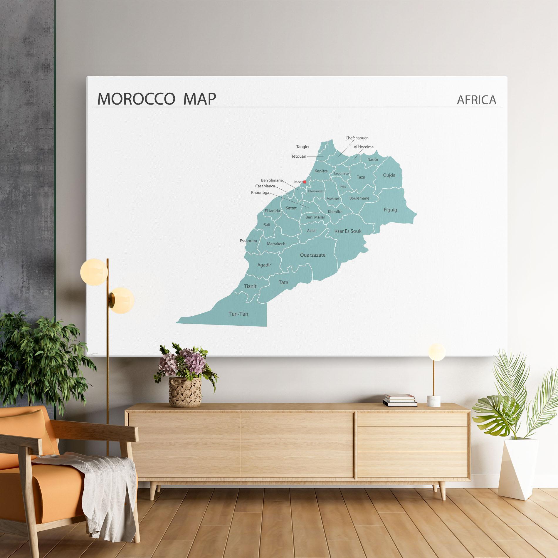Leinwandbild Morocco Map mockup 9