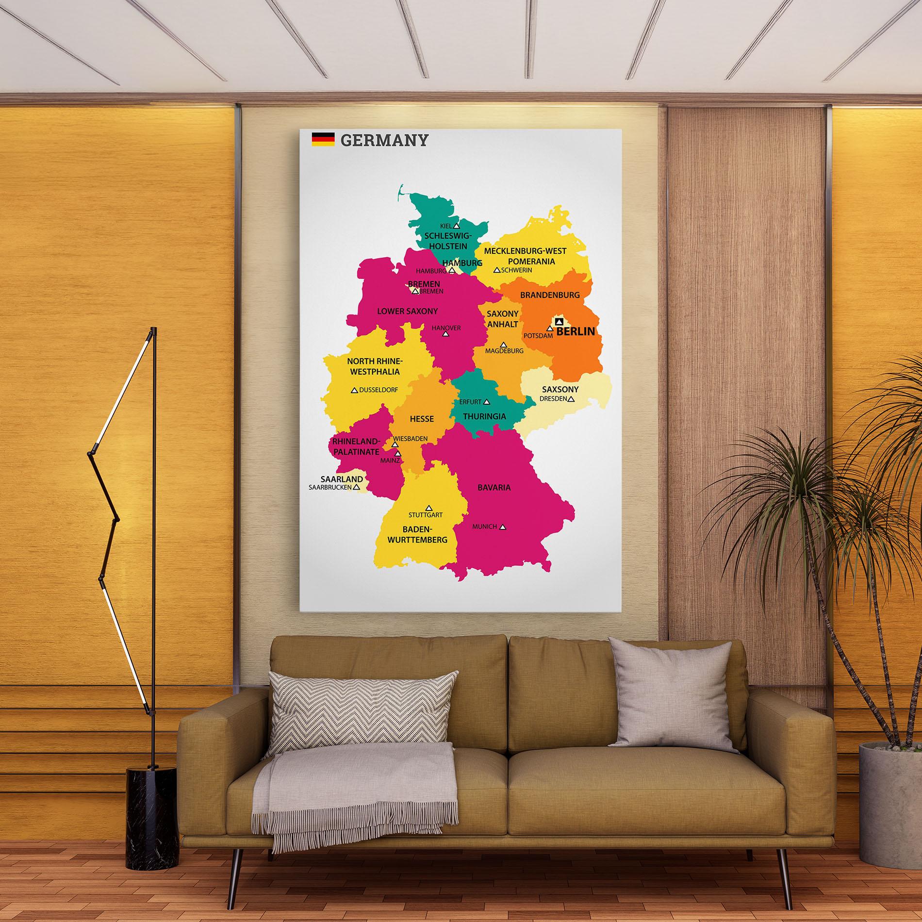 Leinwandbild Germany Color Map mockup 9