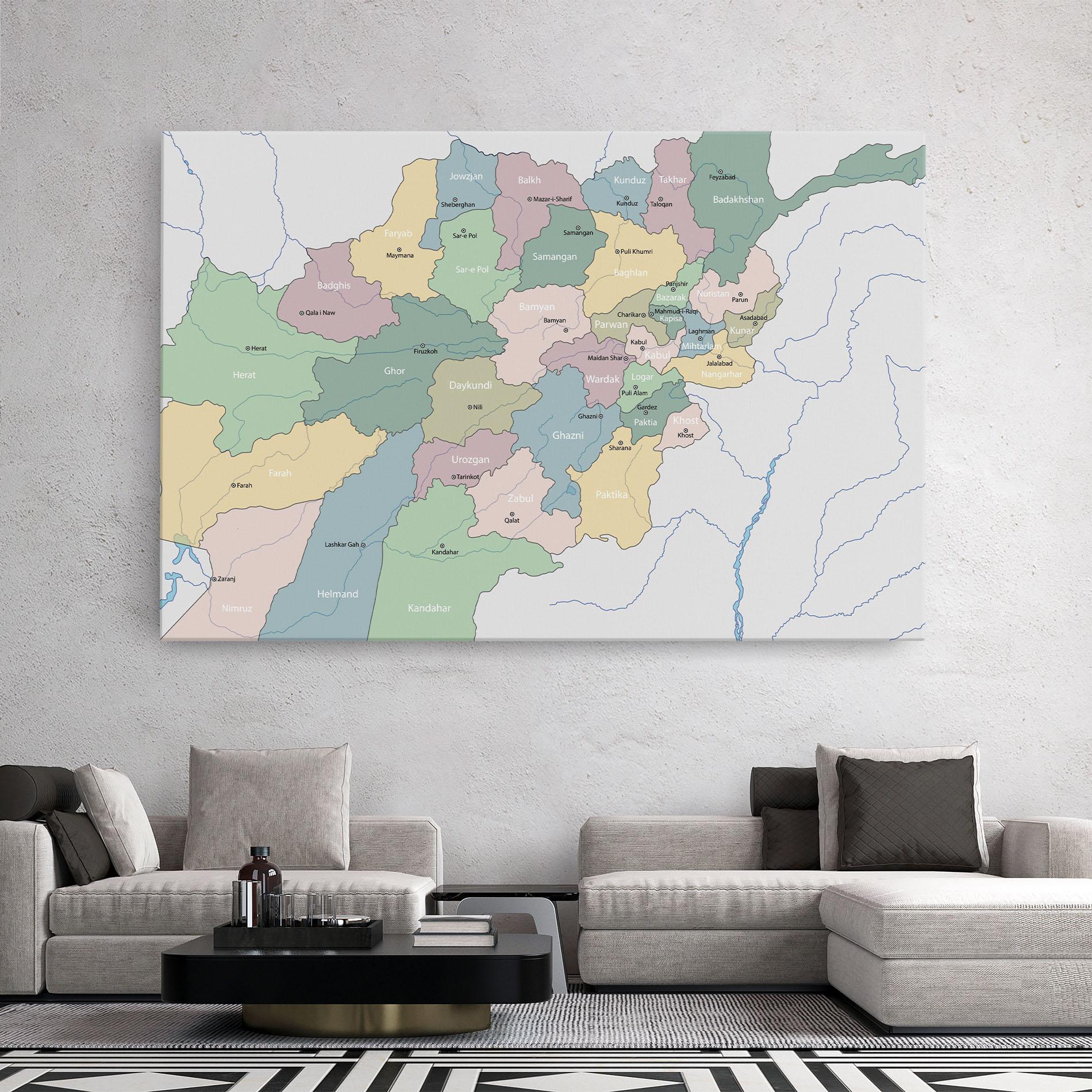 Leinwandbild Afghanistan Map mockup 2