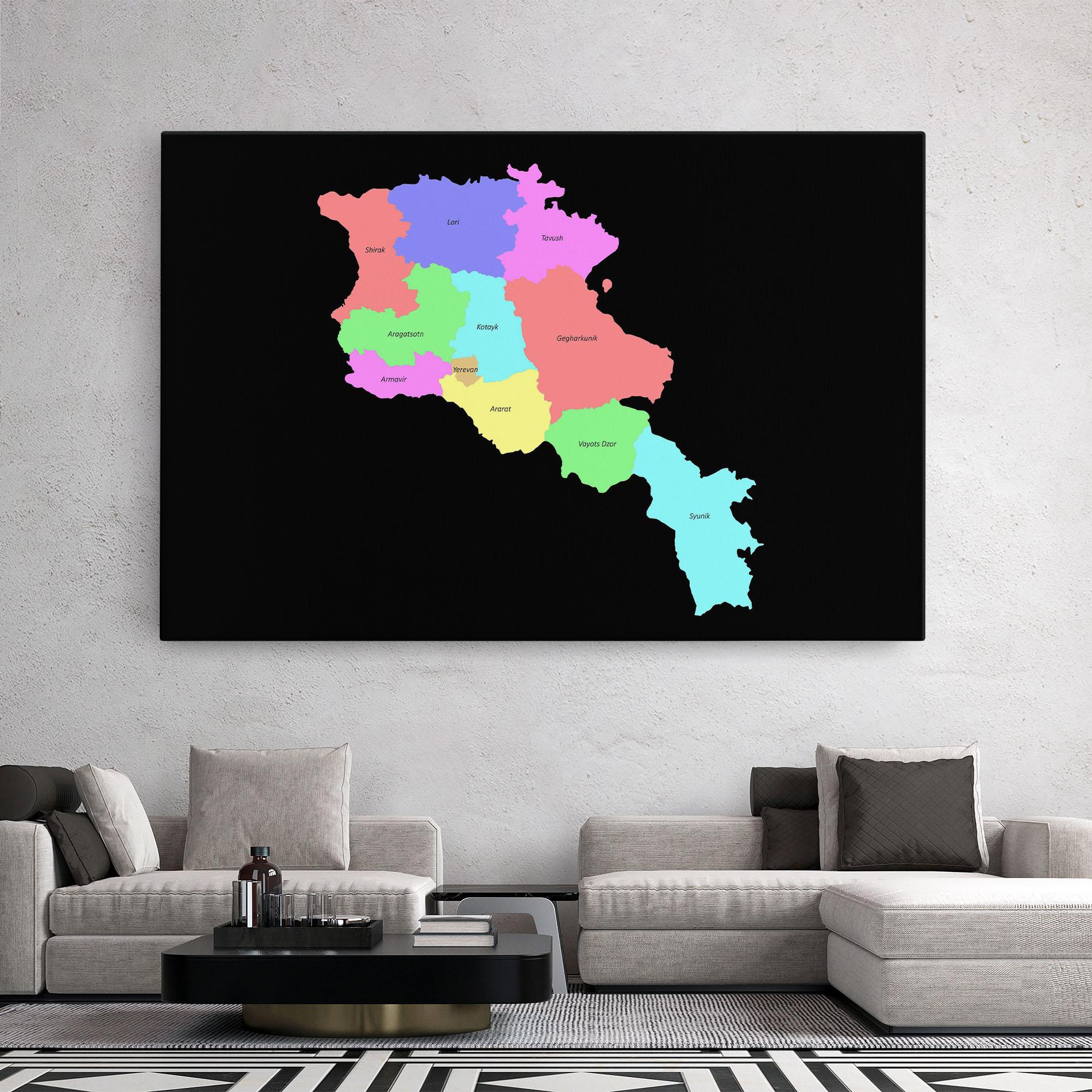 Leinwandbild Armenia Map mockup 2