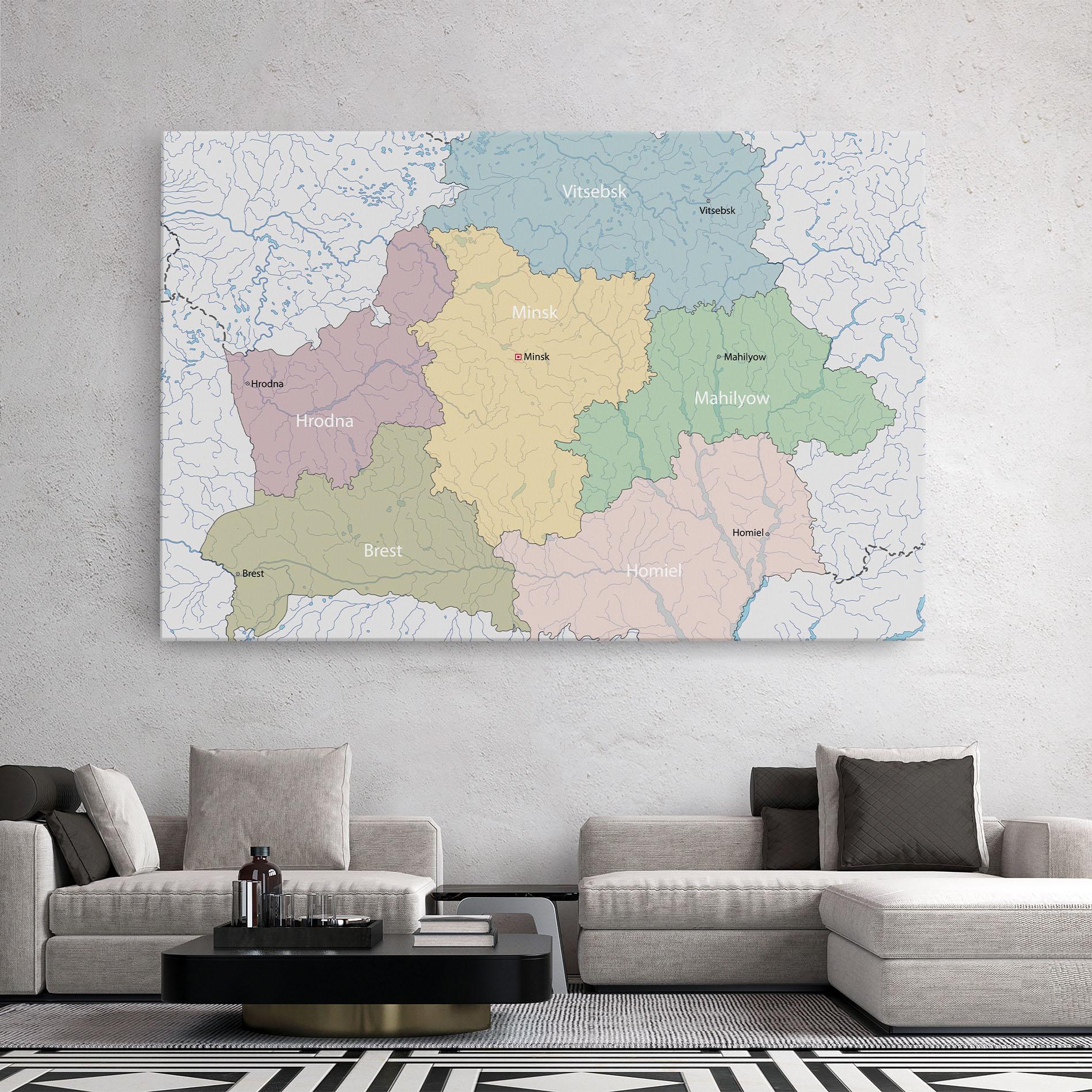 Leinwandbild Belarus Map mockup 2