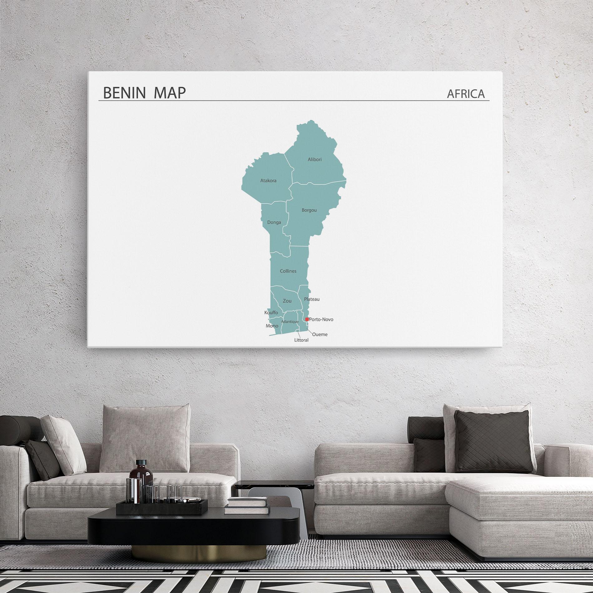 Leinwandbild Benin Map mockup 2