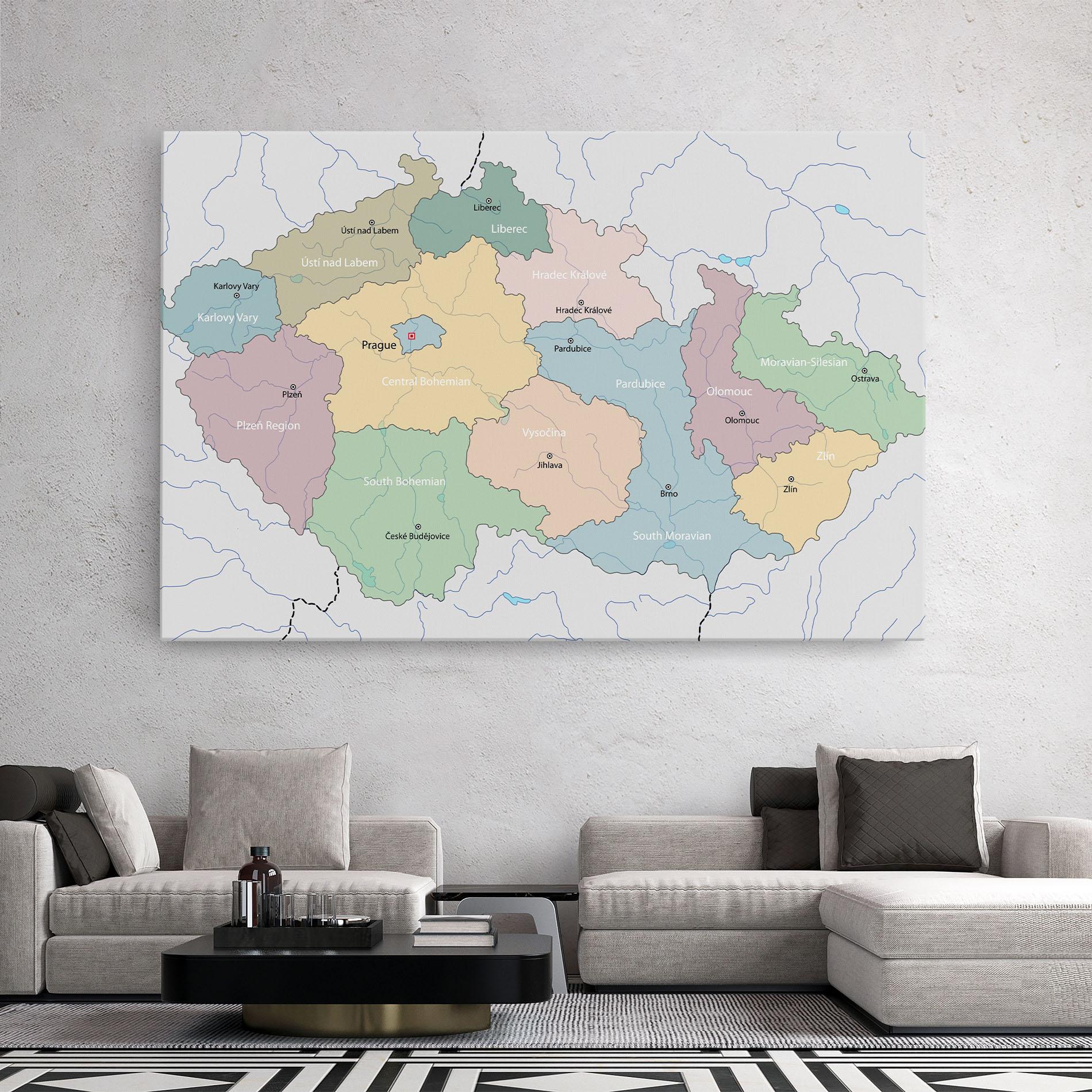 Leinwandbild Czech Republic Map mockup 2