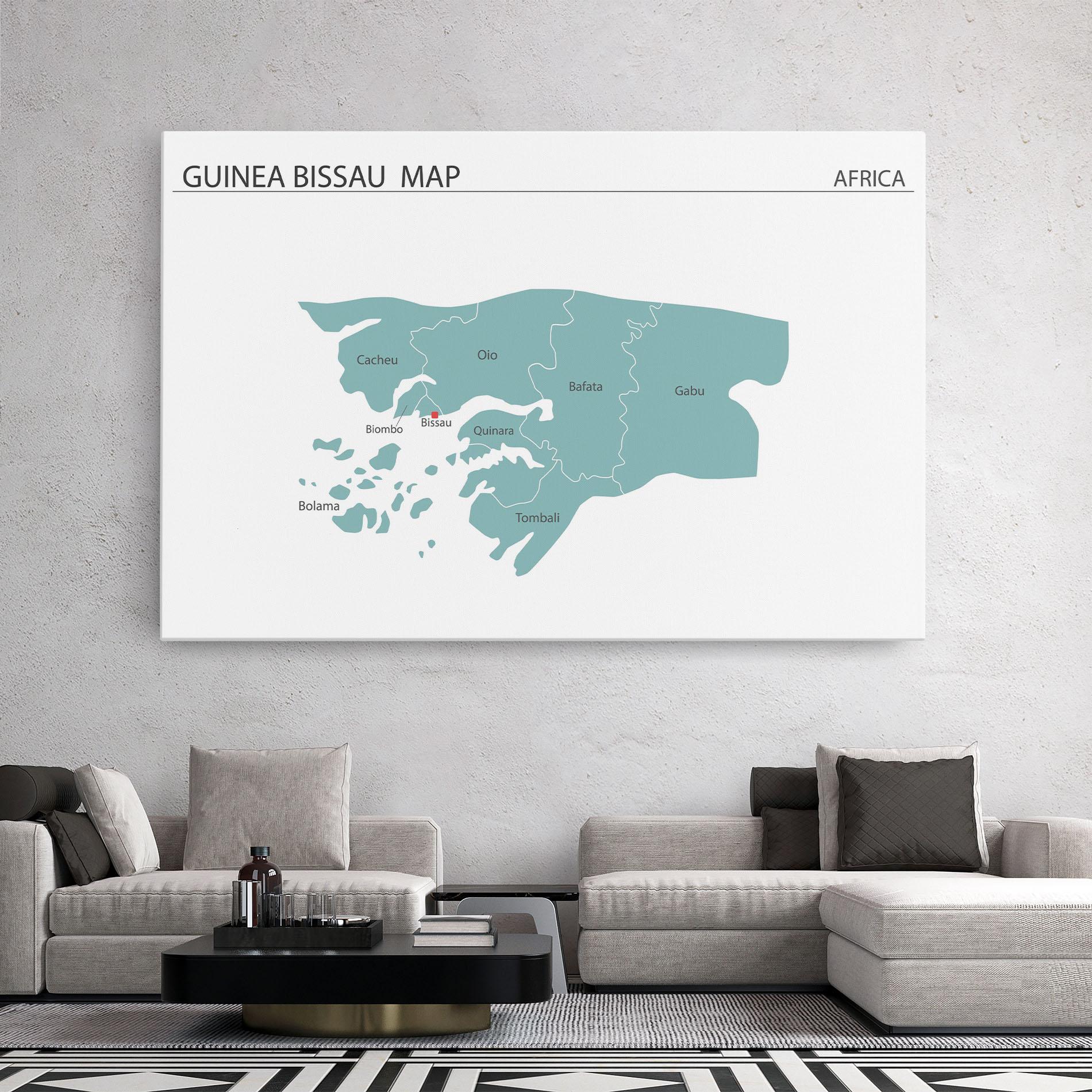 Leinwandbild Guinea Bissau Map mockup 2