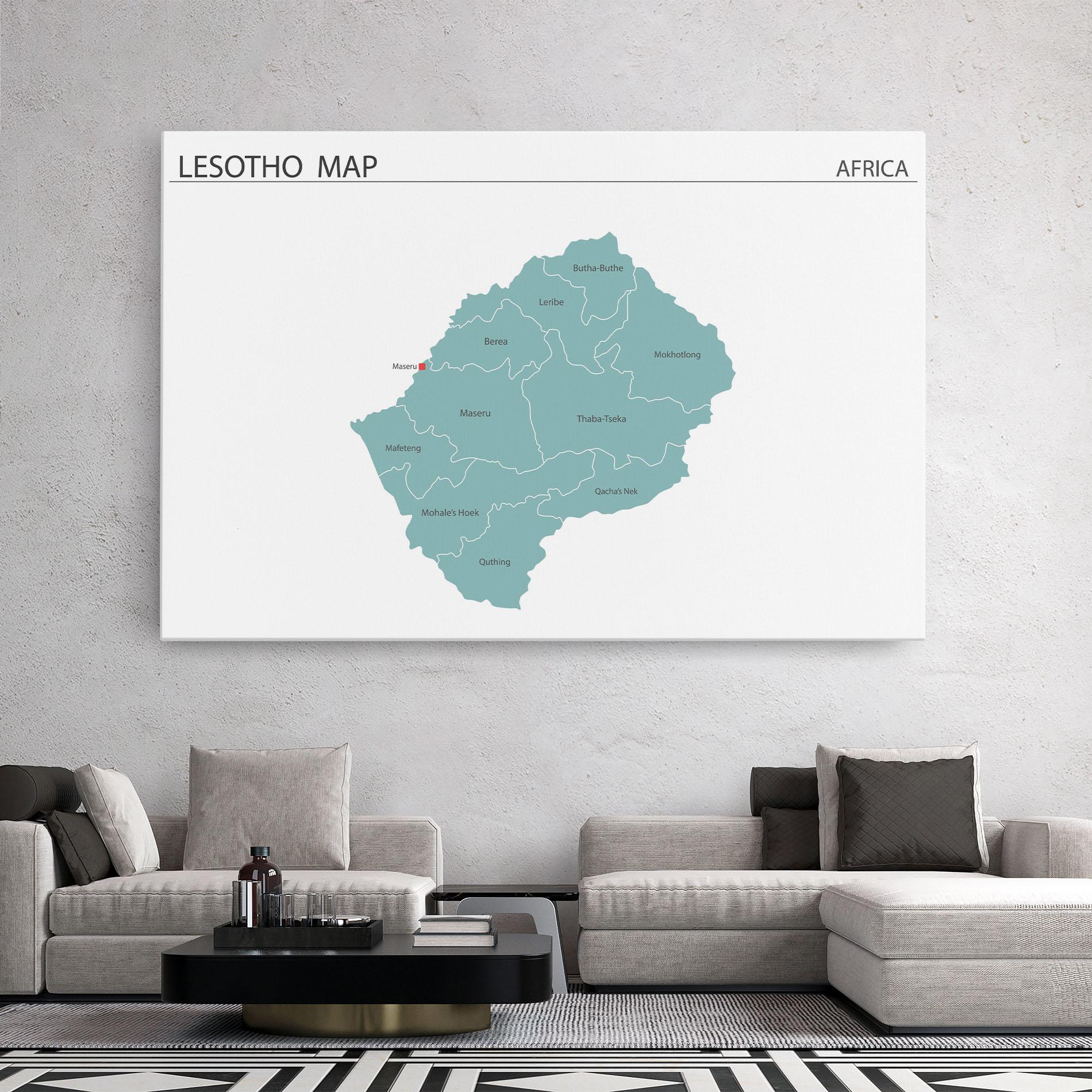 Leinwandbild Lesotho Map mockup 2