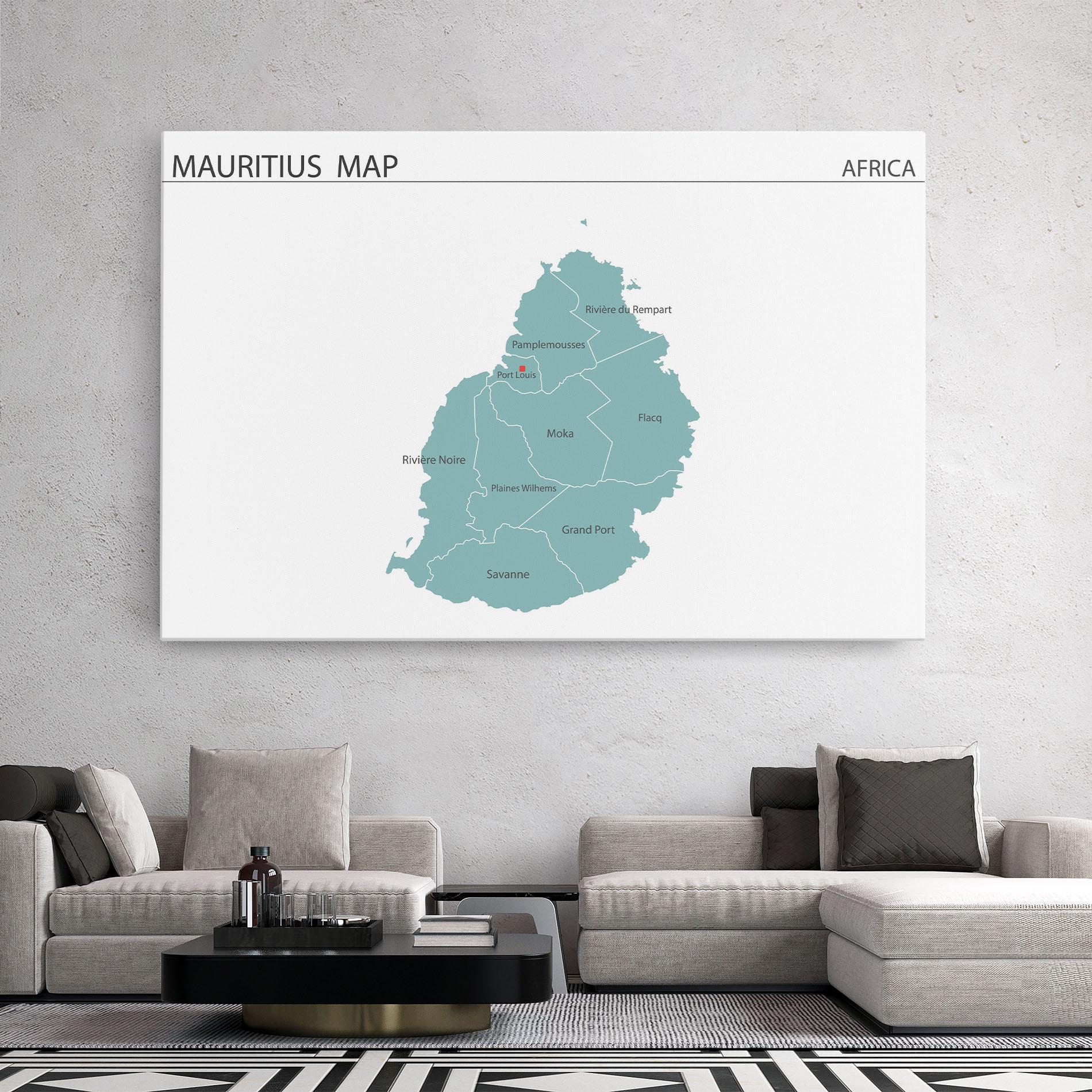 Leinwandbild Mauritius Map mockup 2